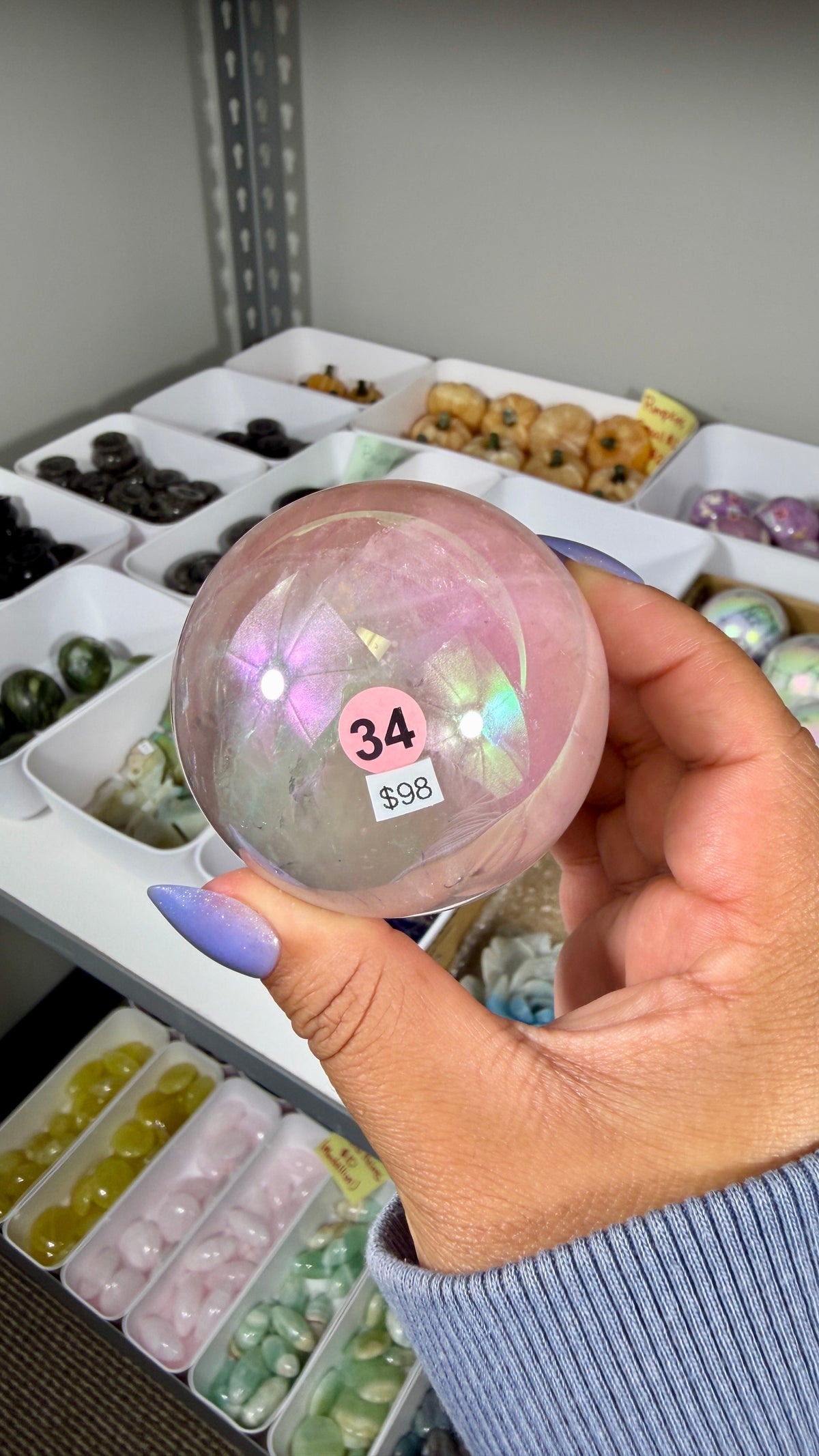 Gorgeous Aura Rose Quartz Sphere | Opt 34