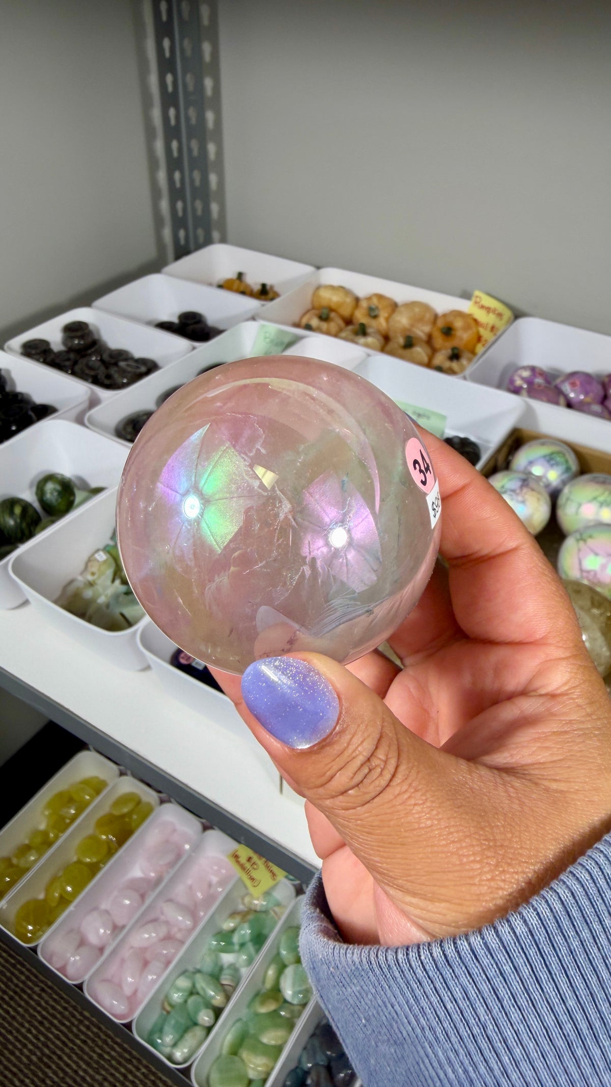 Gorgeous Aura Rose Quartz Sphere | Opt 34