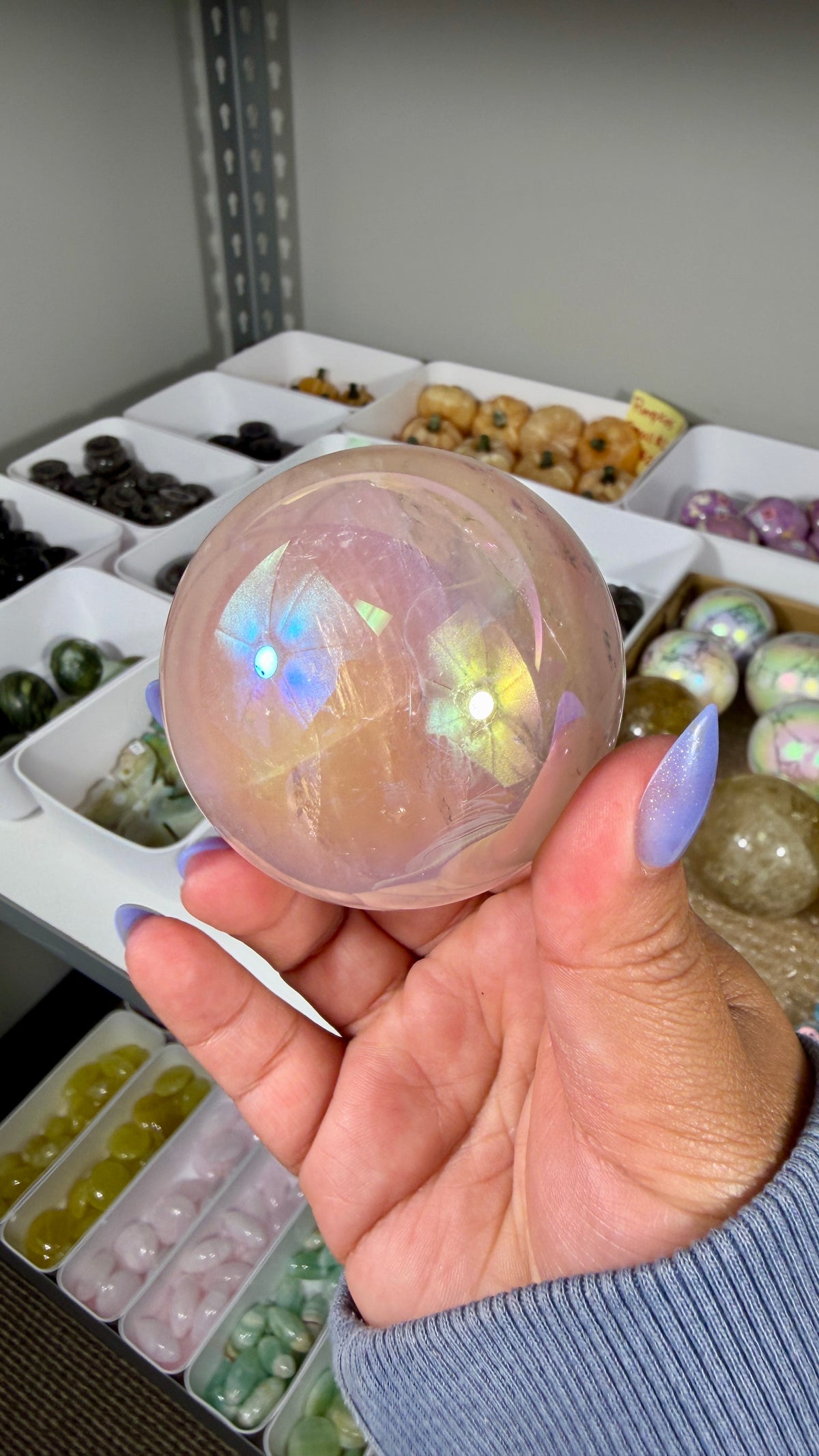 Gorgeous Aura Rose Quartz Sphere | Opt 34