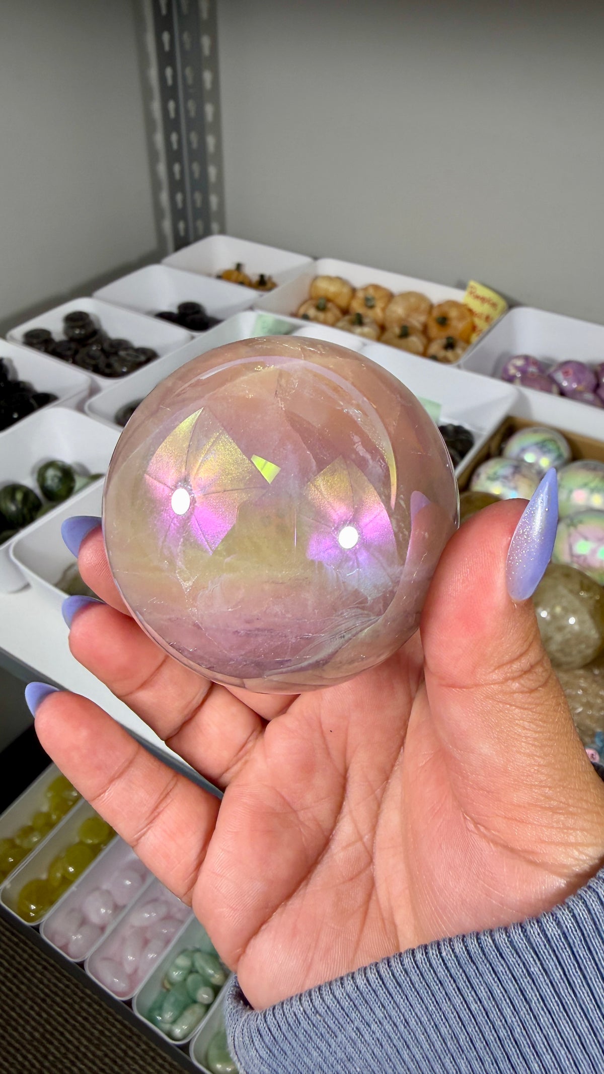 Gorgeous Aura Rose Quartz Sphere | Opt 34