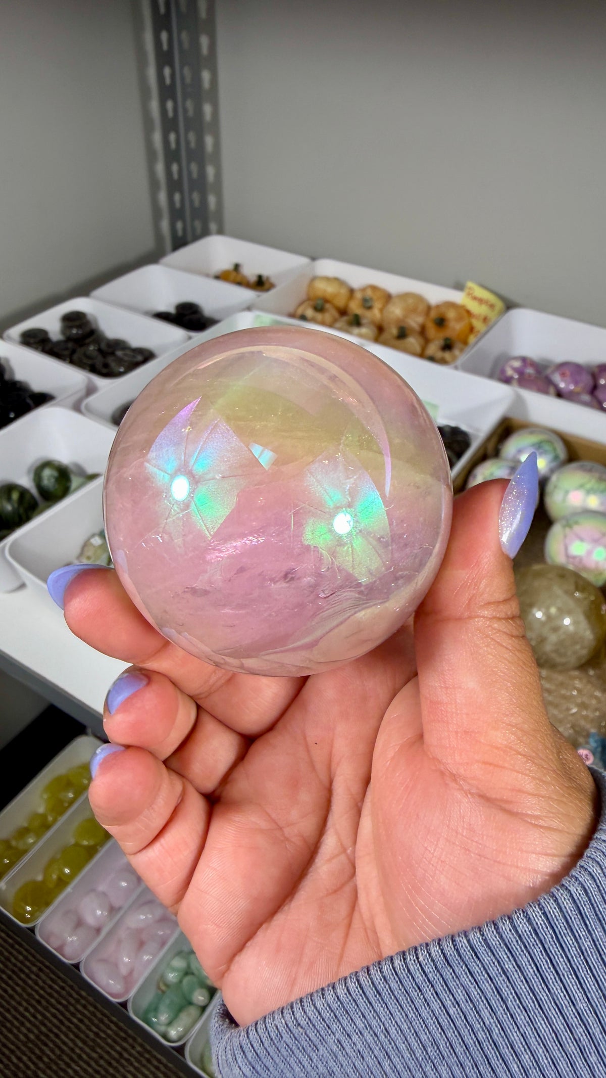 Gorgeous Aura Rose Quartz Sphere | Opt 34