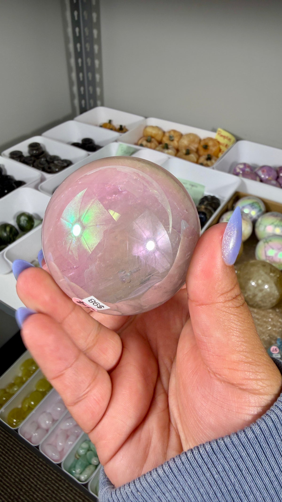 Gorgeous Aura Rose Quartz Sphere | Opt 34