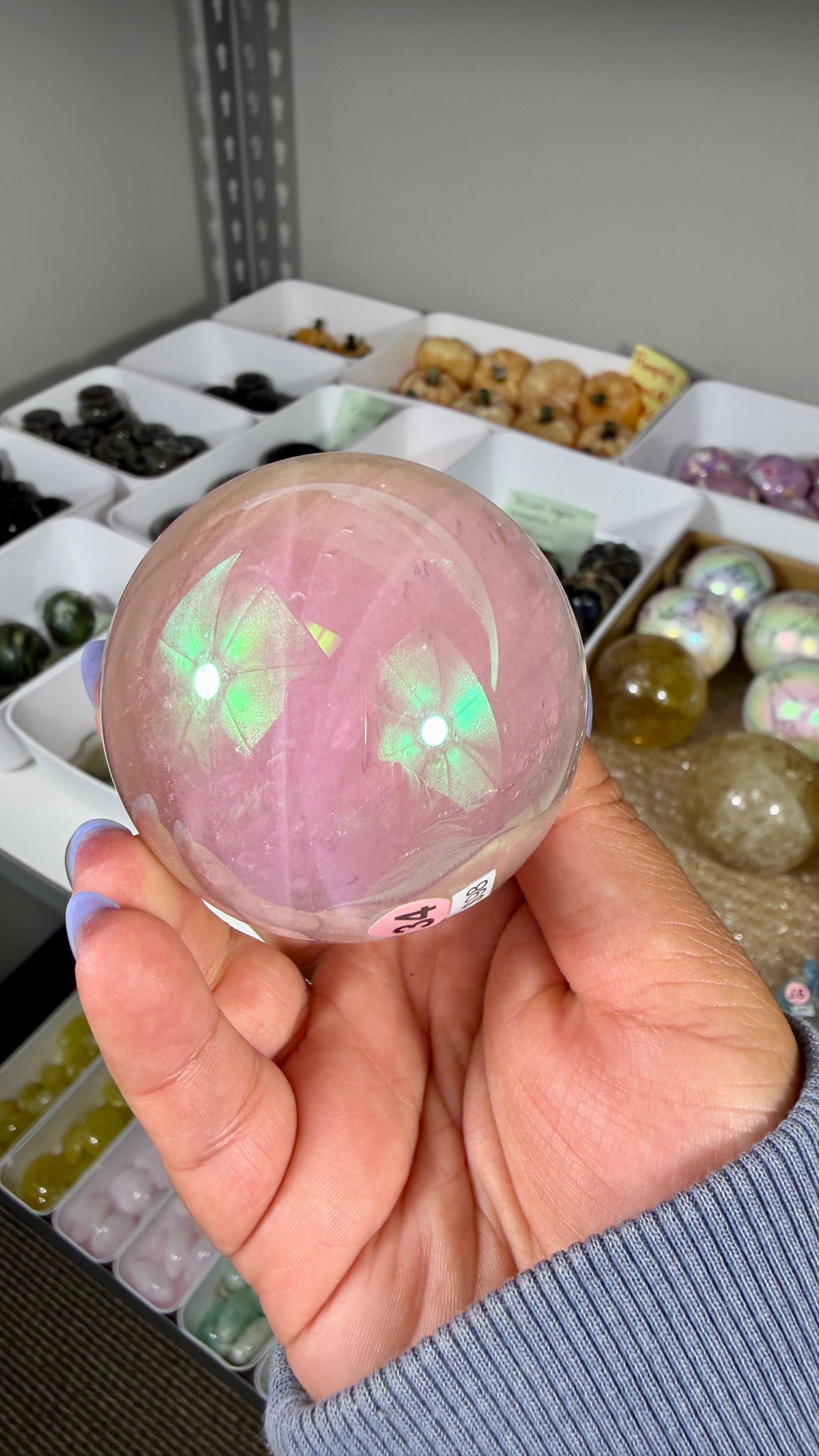 Gorgeous Aura Rose Quartz Sphere | Opt 34
