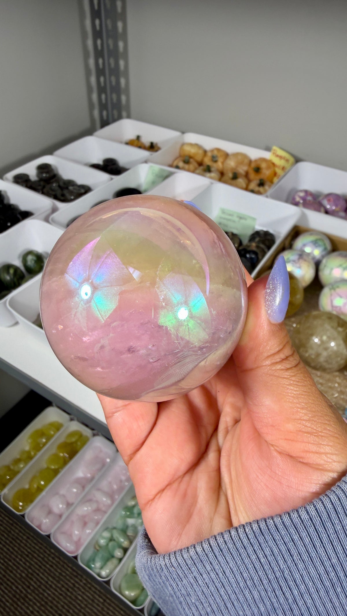 Gorgeous Aura Rose Quartz Sphere | Opt 34