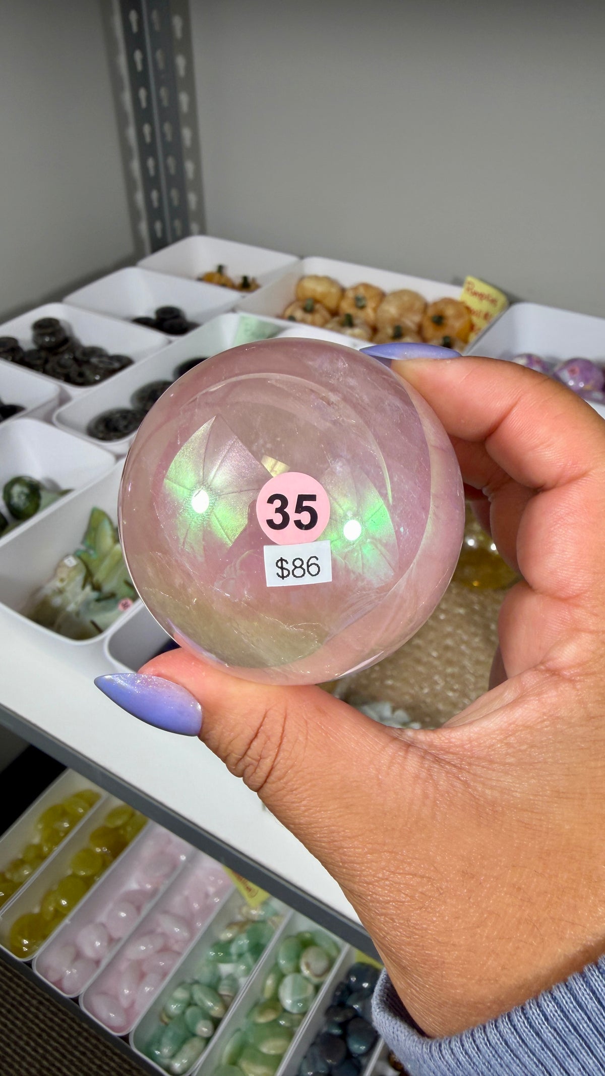 Gorgeous Aura Rose Quartz Sphere | Opt 35