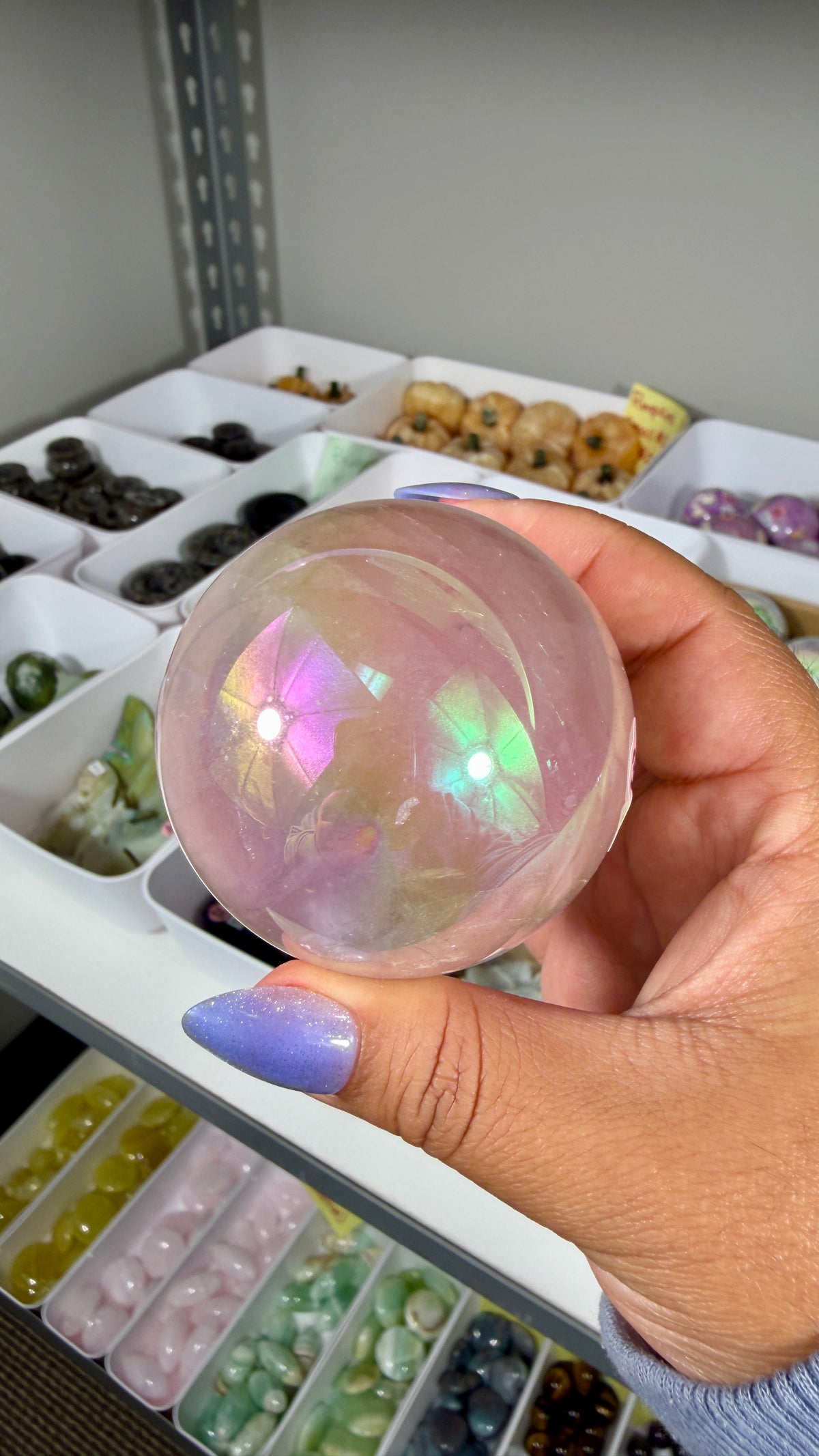 Gorgeous Aura Rose Quartz Sphere | Opt 35