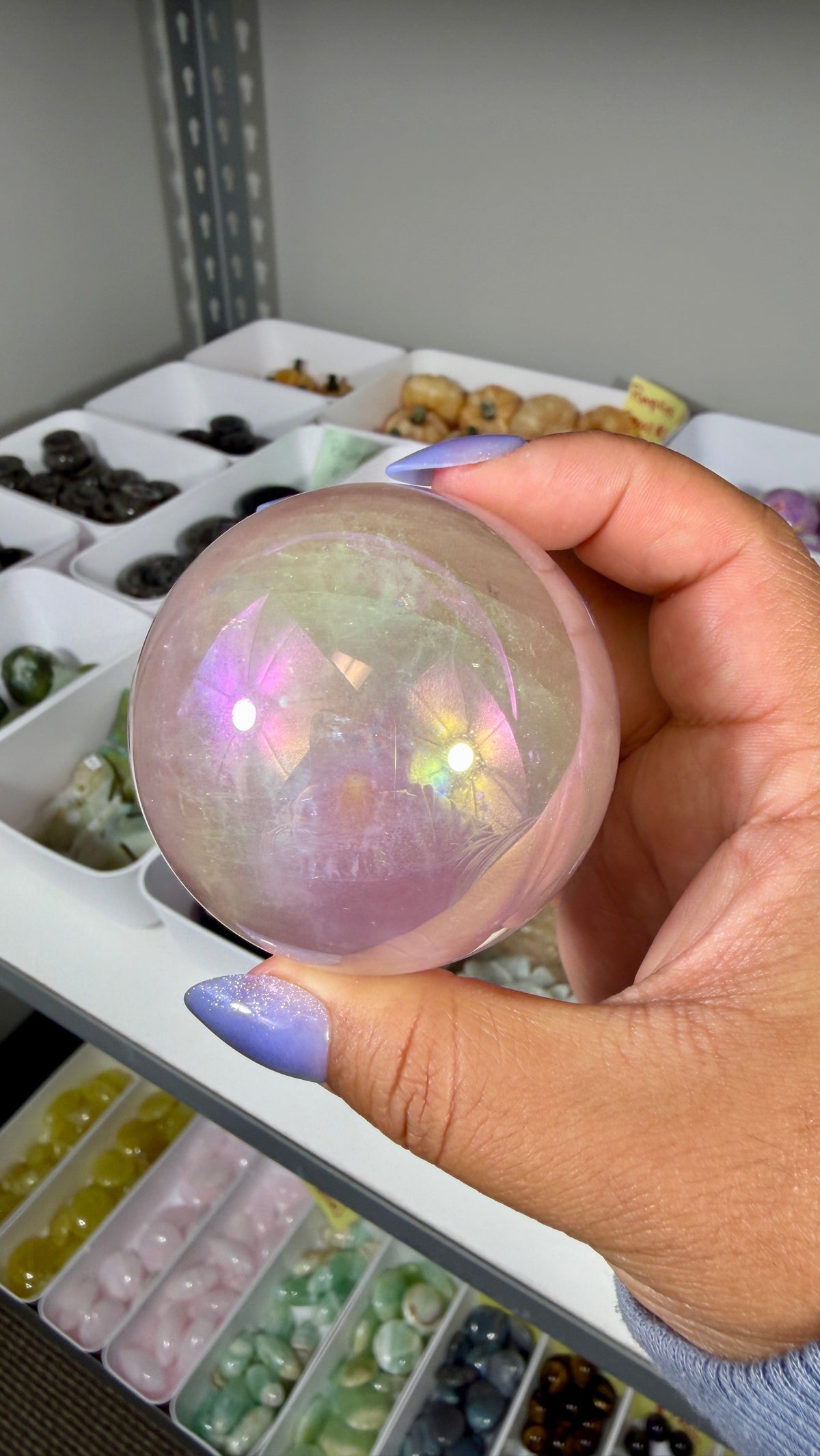 Gorgeous Aura Rose Quartz Sphere | Opt 35