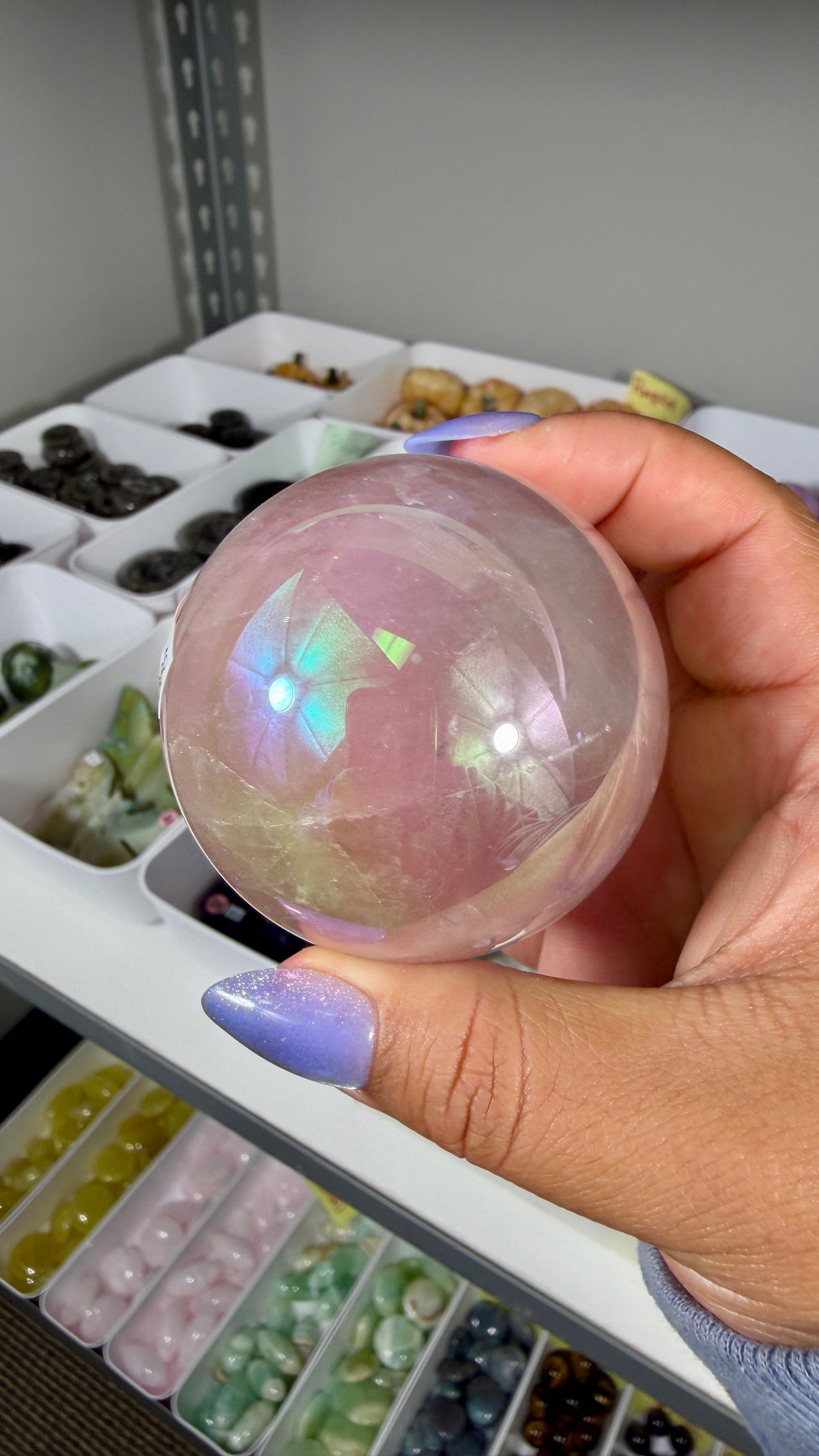 Gorgeous Aura Rose Quartz Sphere | Opt 35