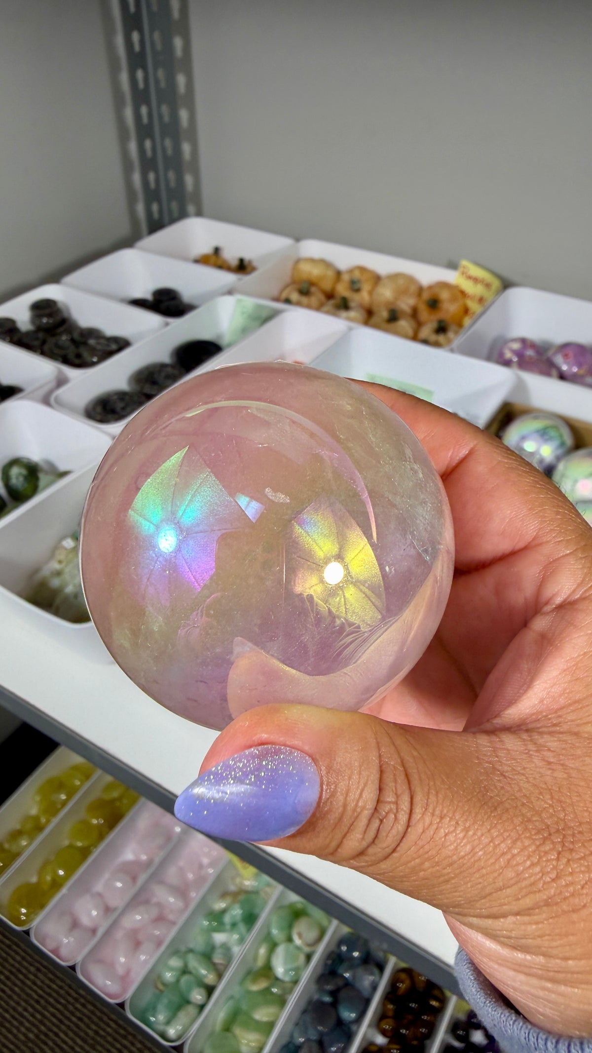 Gorgeous Aura Rose Quartz Sphere | Opt 35