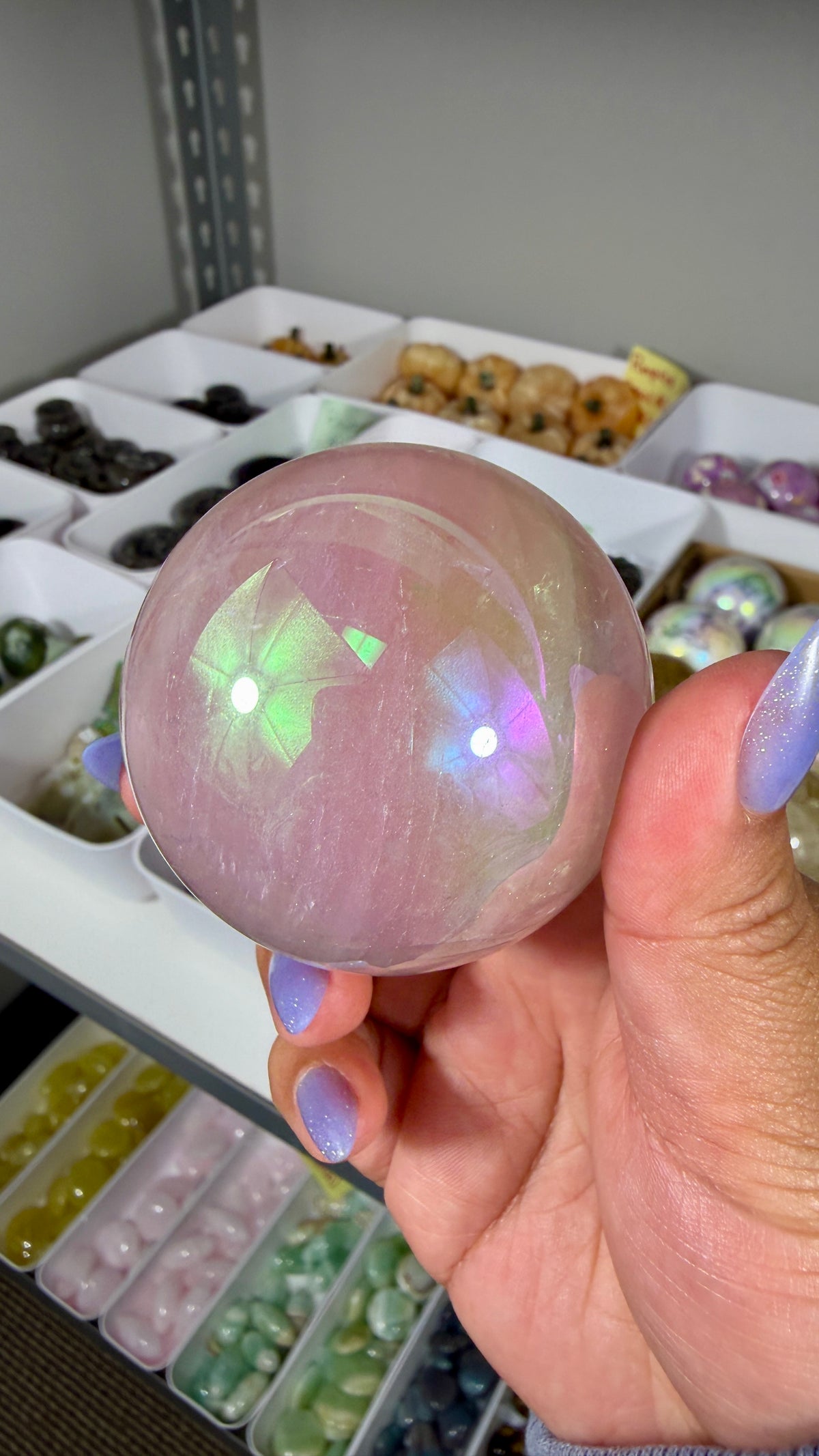 Gorgeous Aura Rose Quartz Sphere | Opt 35