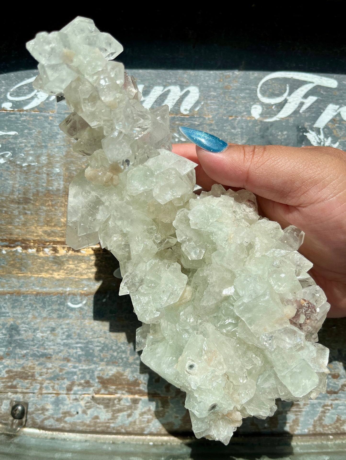 Gorgeous Large Apophyllite Specimen Cluster India!