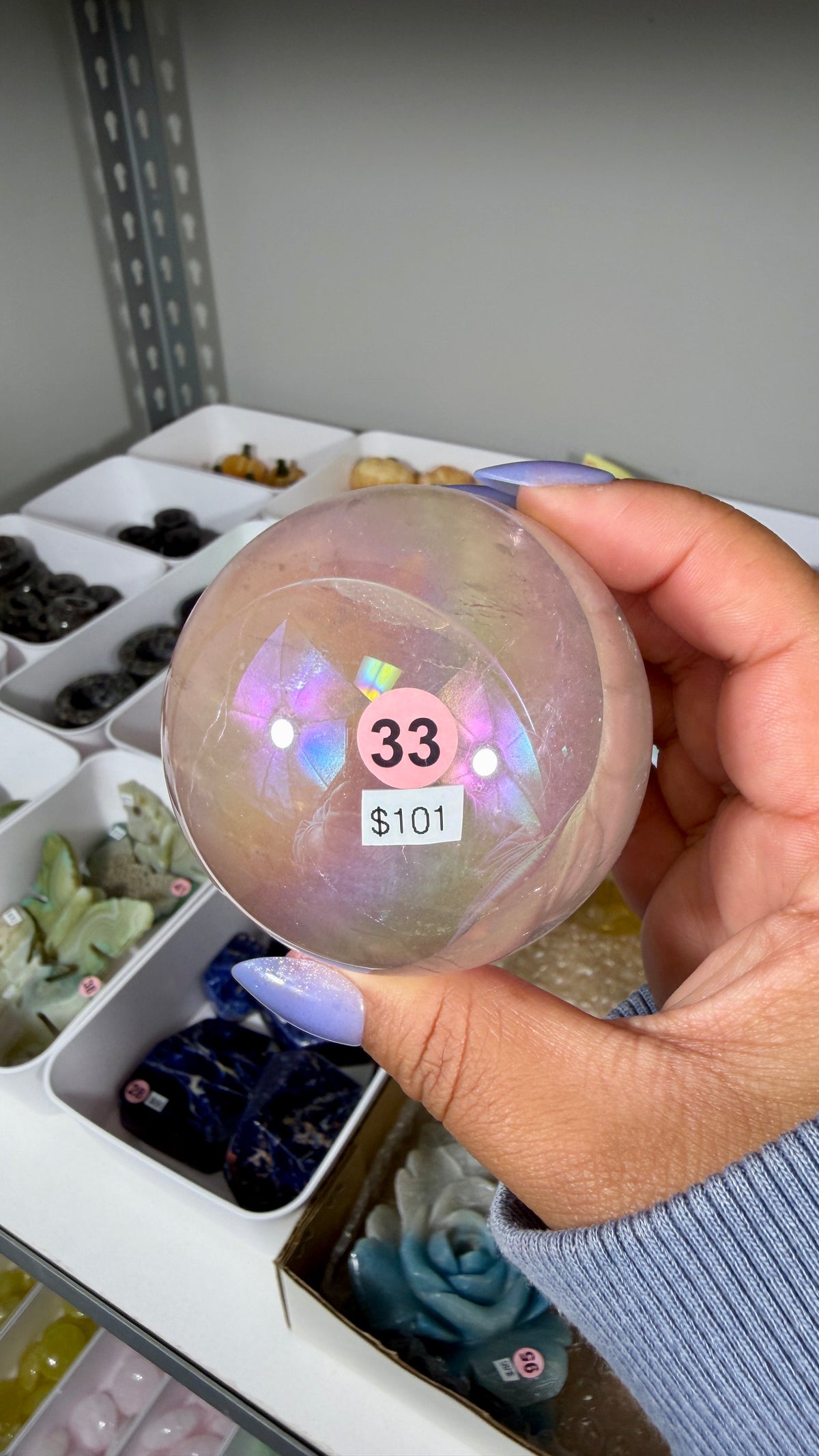 Gorgeous Aura Rose Quartz Sphere | Opt 33