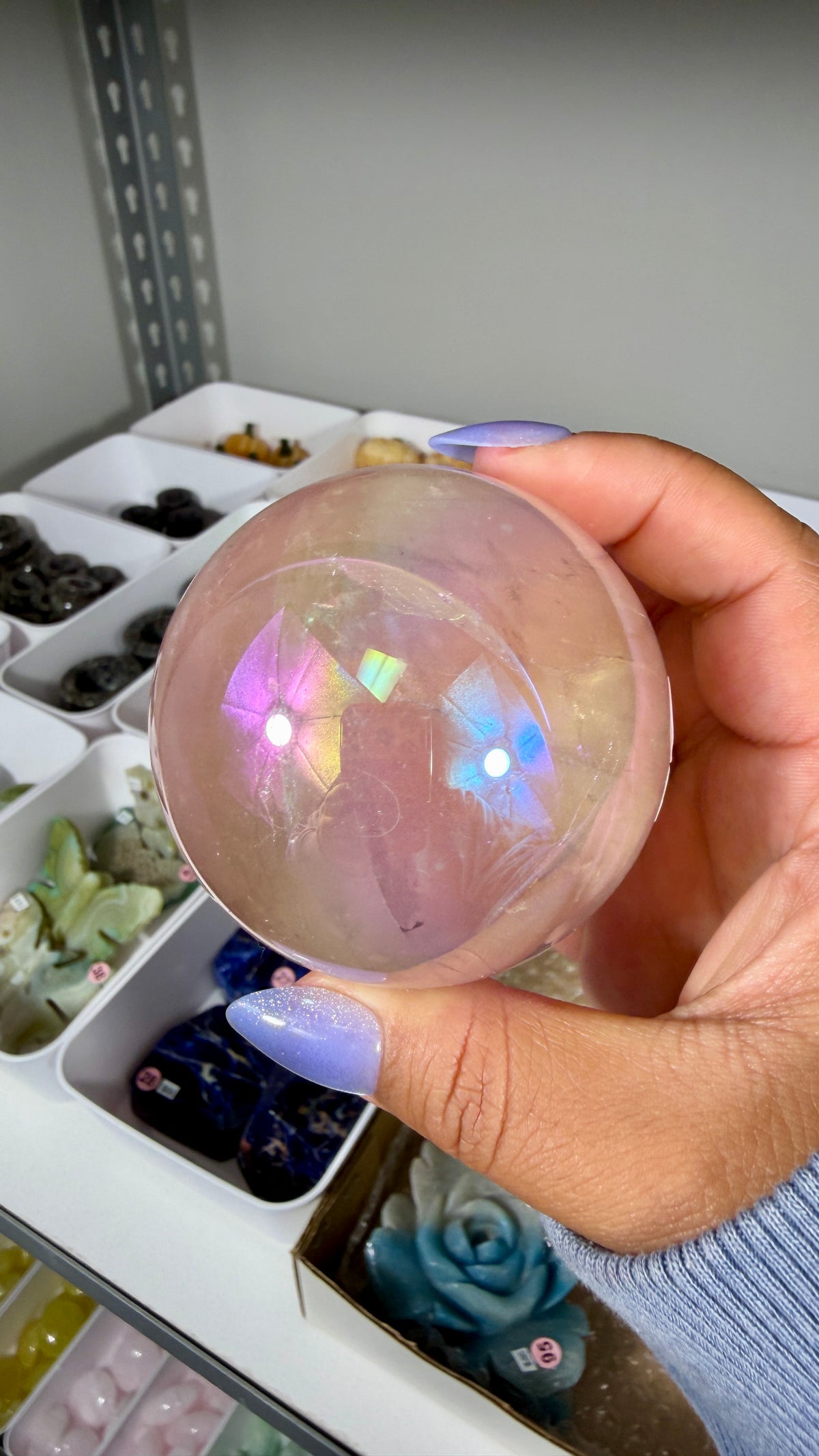 Gorgeous Aura Rose Quartz Sphere | Opt 33