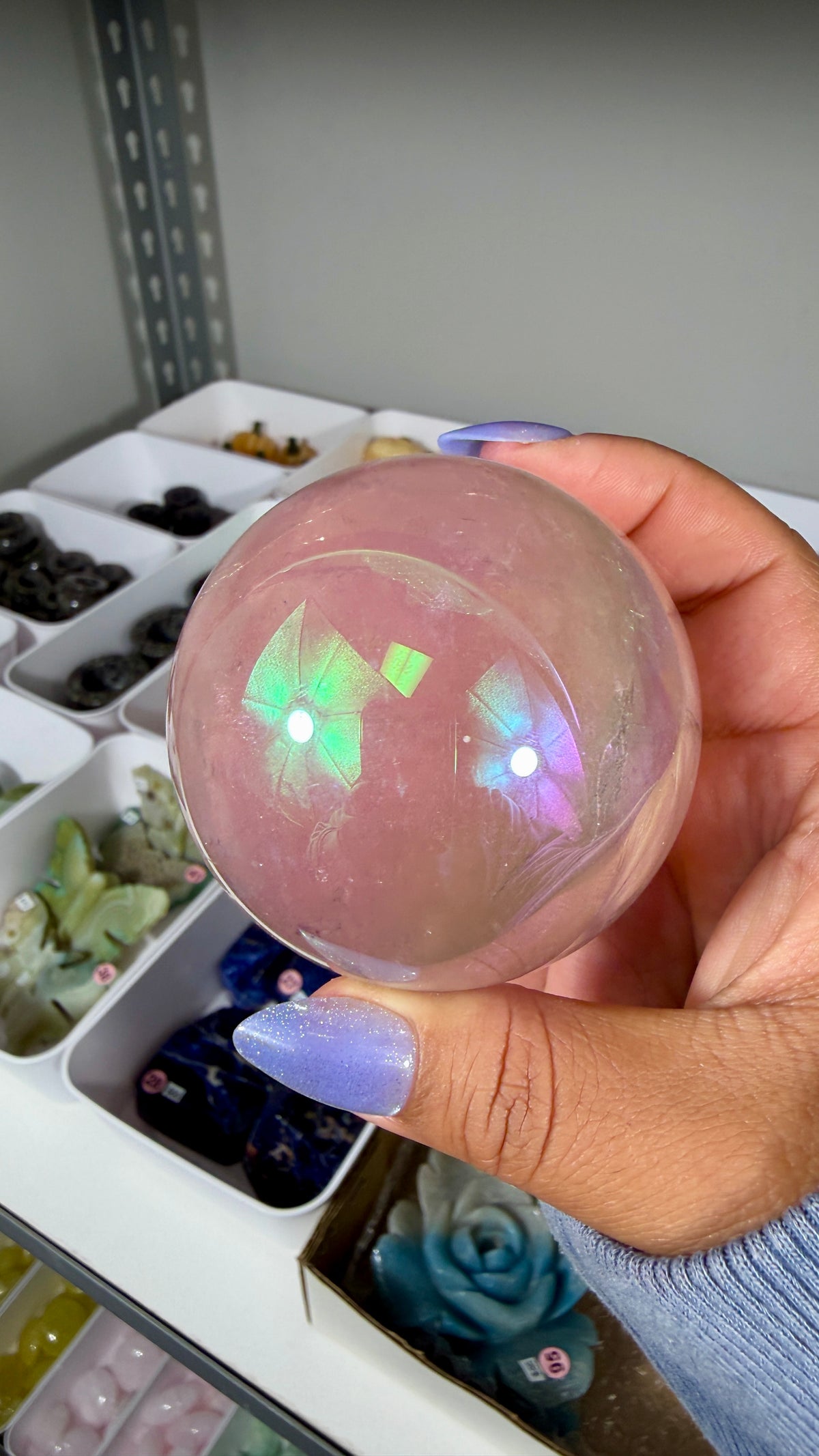 Gorgeous Aura Rose Quartz Sphere | Opt 33