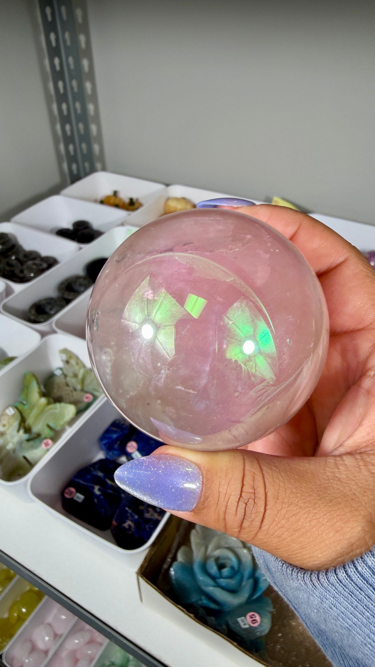 Gorgeous Aura Rose Quartz Sphere | Opt 33