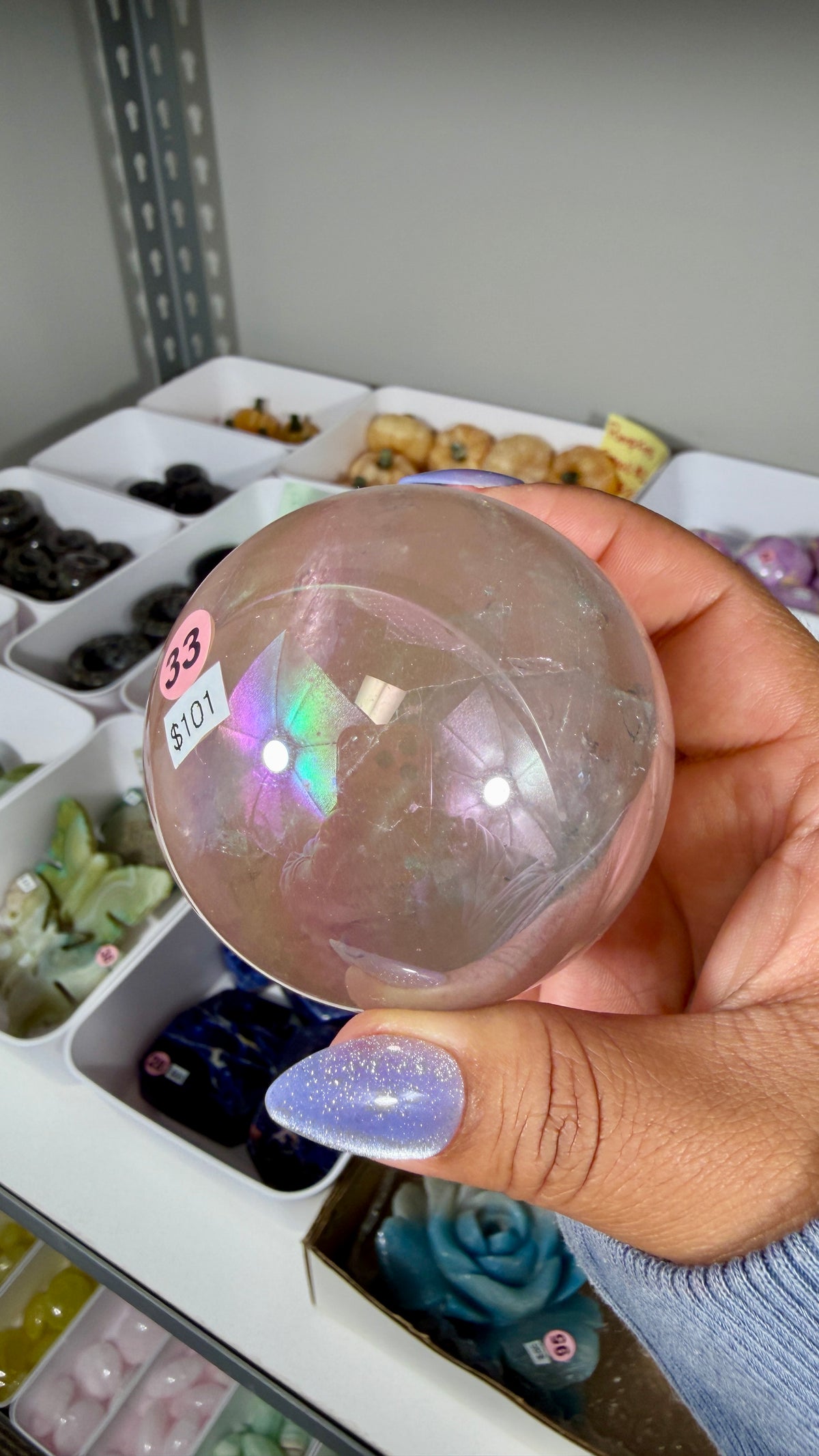 Gorgeous Aura Rose Quartz Sphere | Opt 33