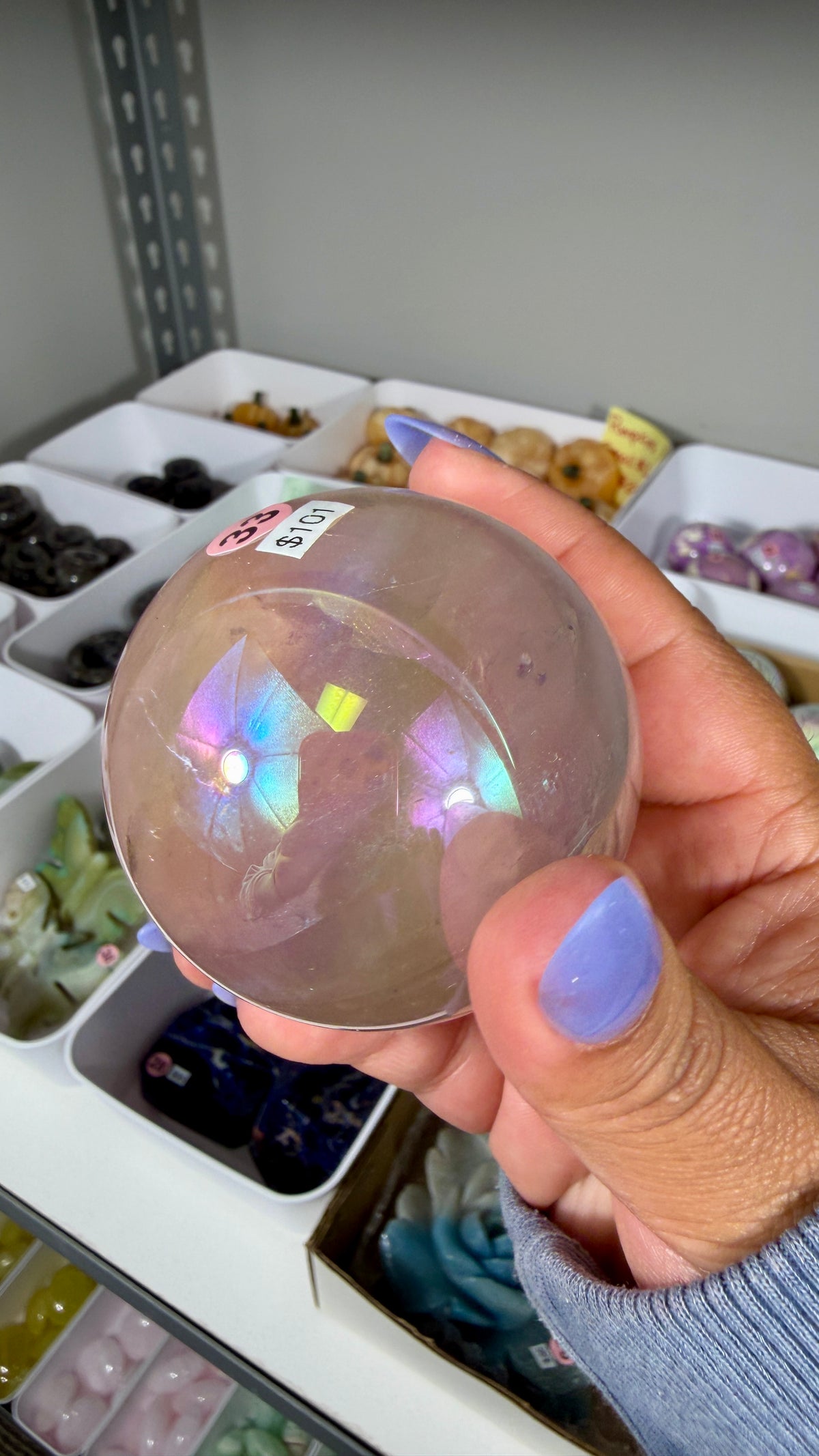 Gorgeous Aura Rose Quartz Sphere | Opt 33