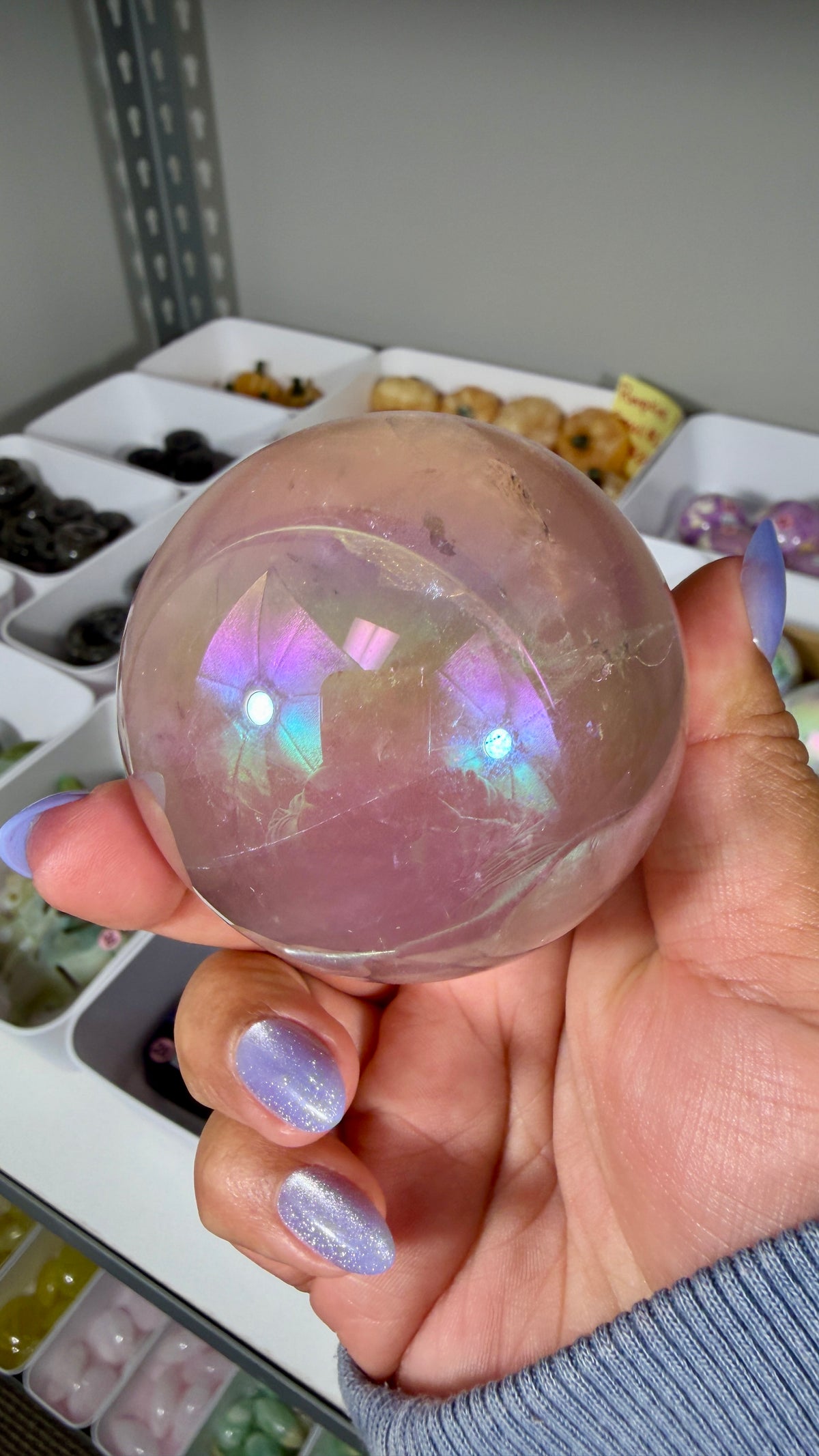 Gorgeous Aura Rose Quartz Sphere | Opt 33