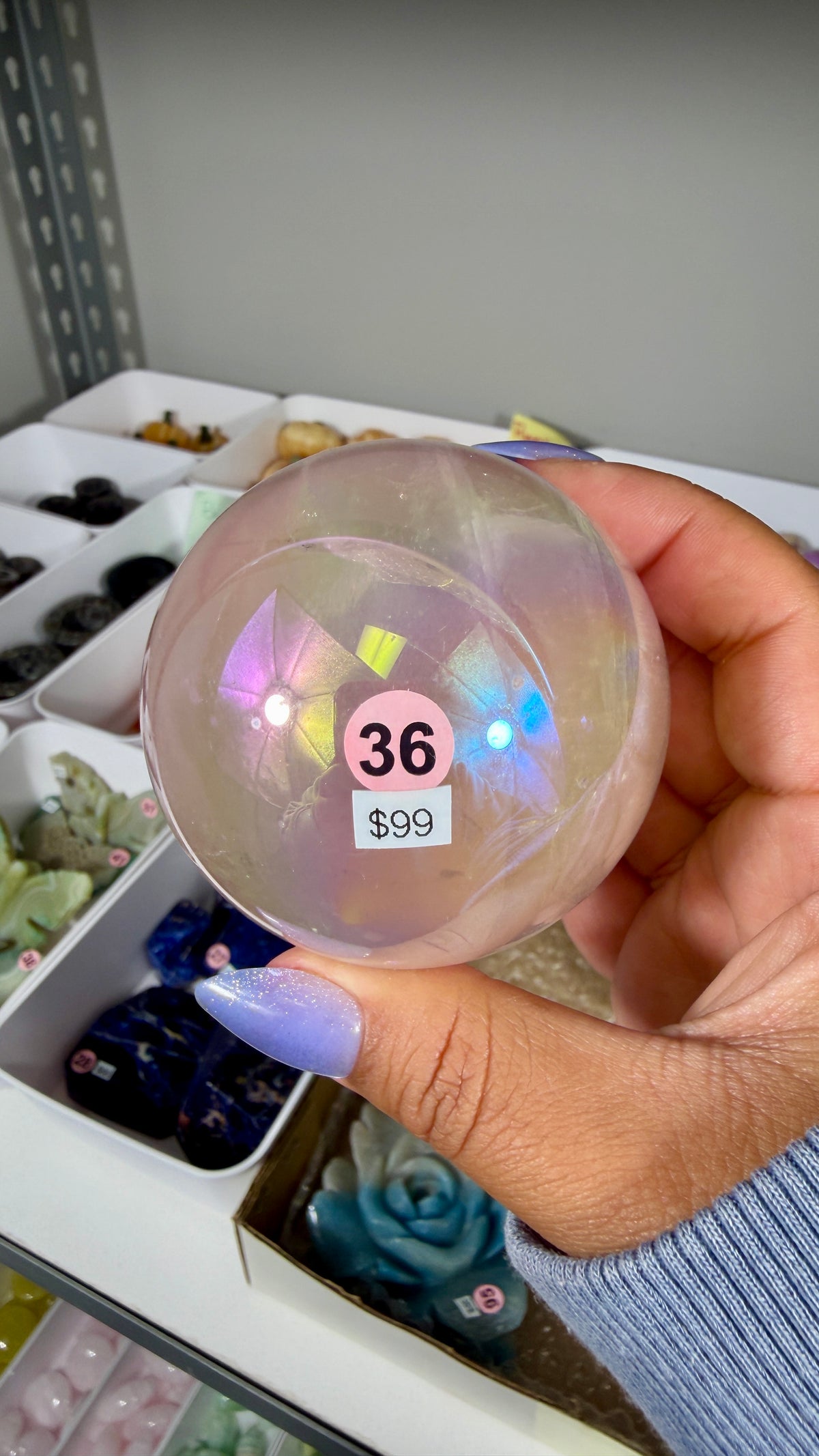 Gorgeous Aura Rose Quartz Sphere | Opt 36