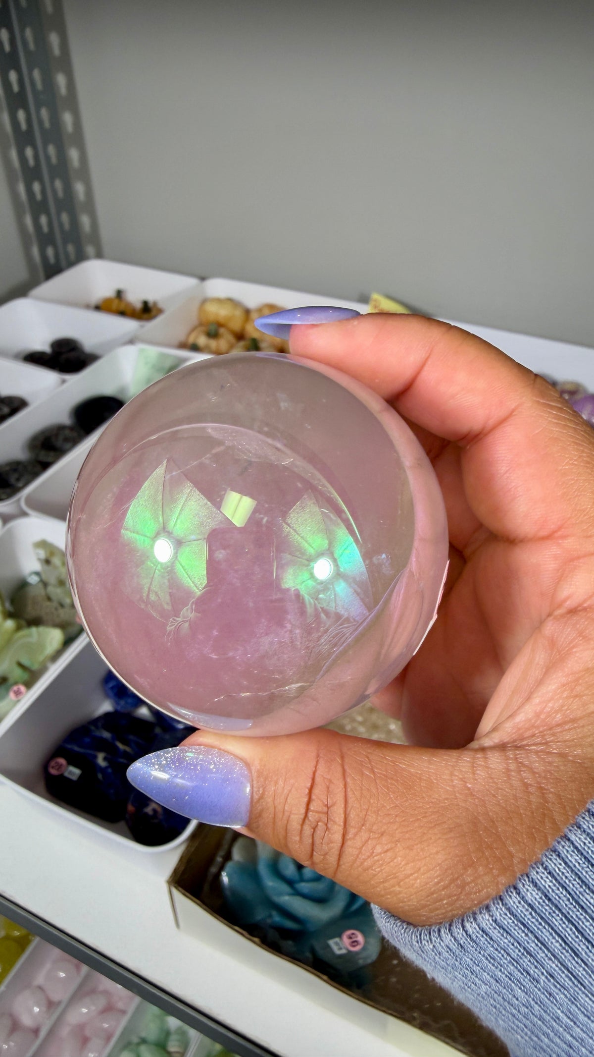 Gorgeous Aura Rose Quartz Sphere | Opt 36
