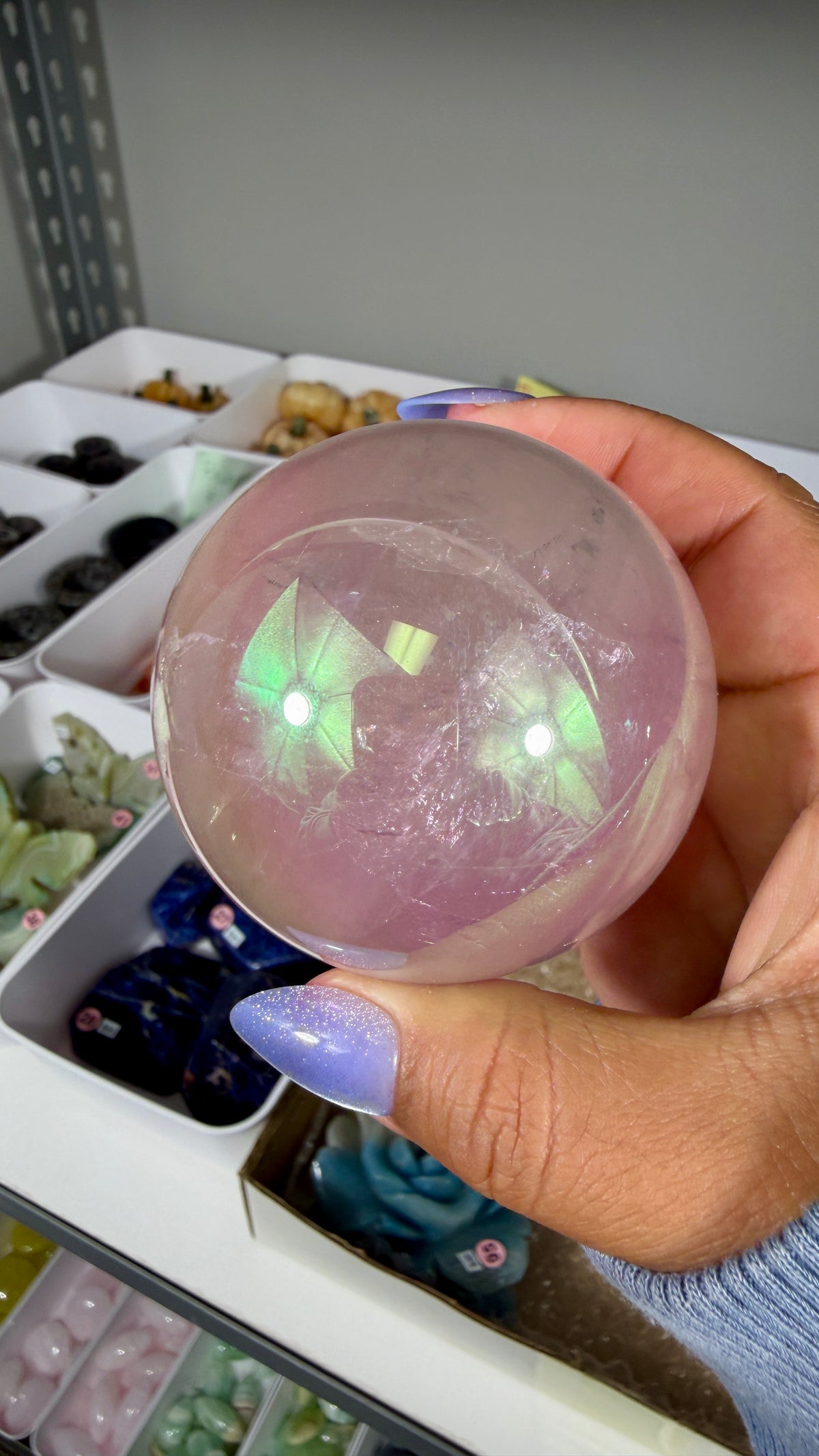 Gorgeous Aura Rose Quartz Sphere | Opt 36