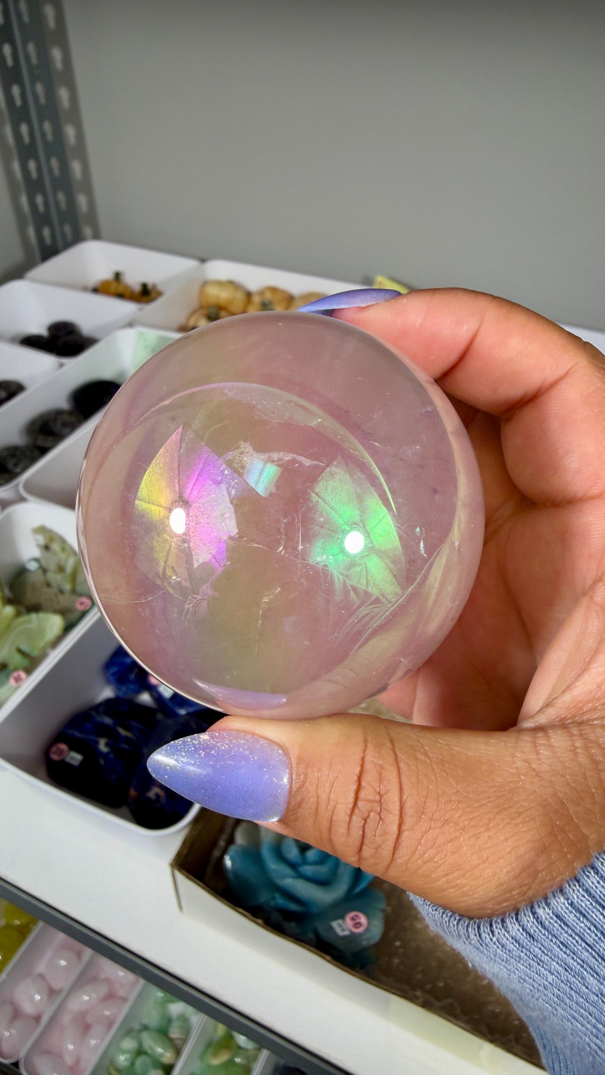 Gorgeous Aura Rose Quartz Sphere | Opt 36