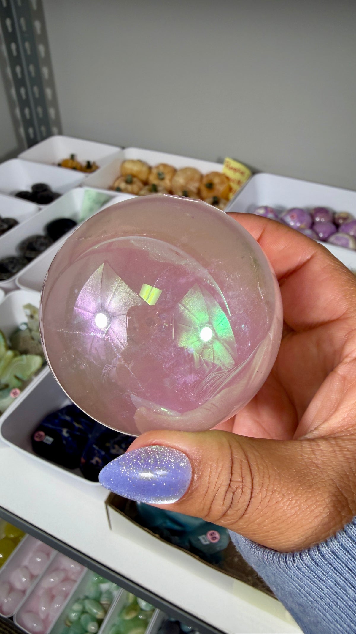 Gorgeous Aura Rose Quartz Sphere | Opt 36