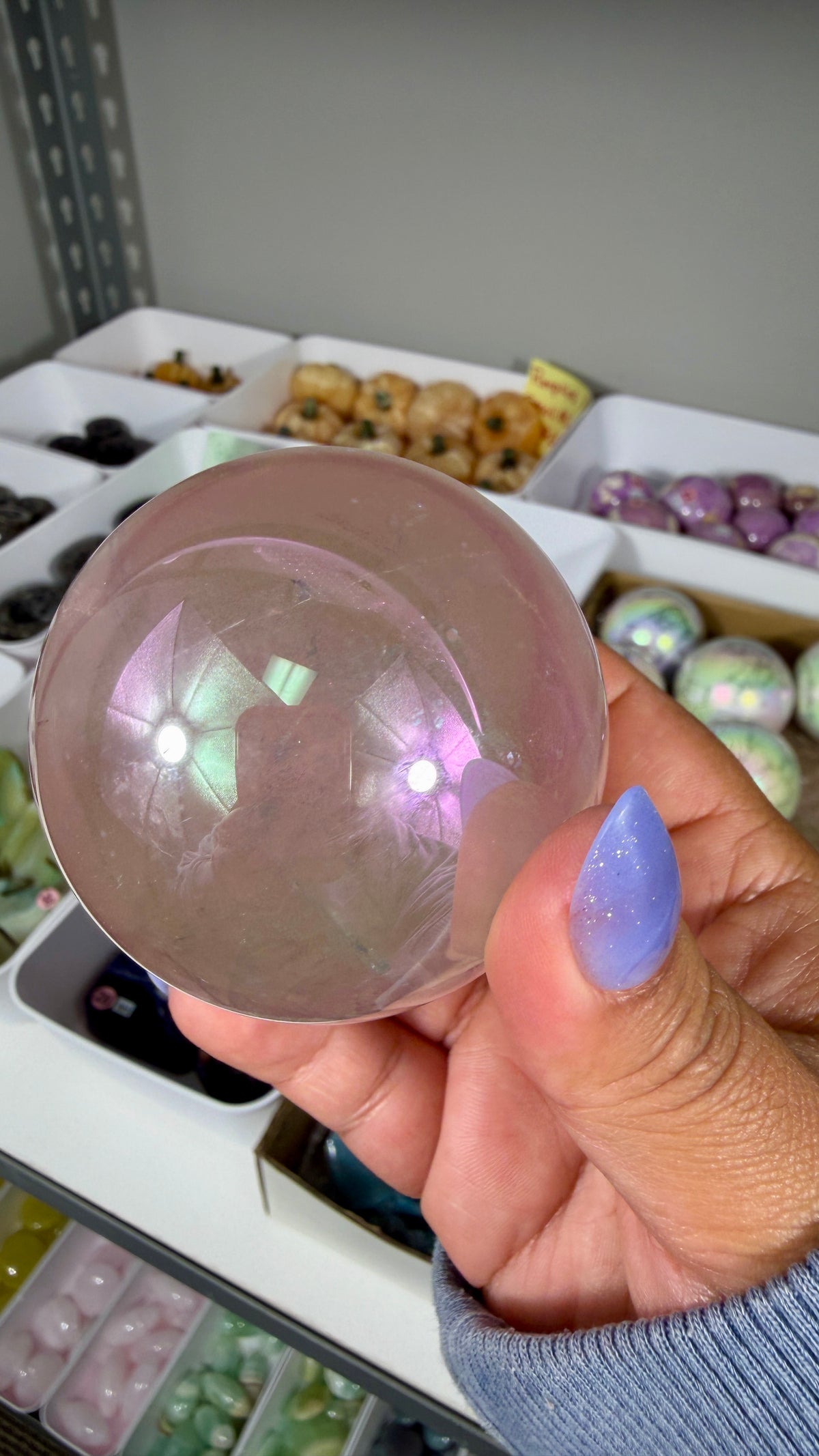 Gorgeous Aura Rose Quartz Sphere | Opt 36