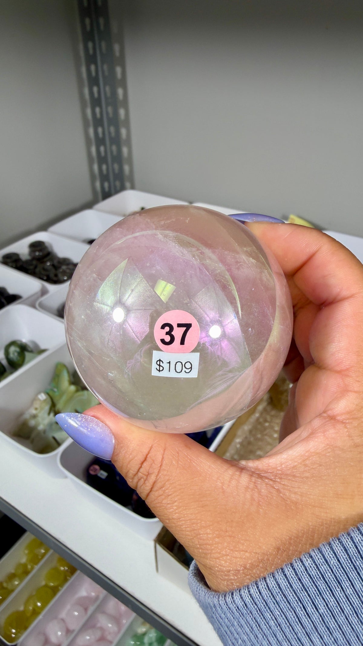 Gorgeous Aura Rose Quartz Sphere | Opt 37