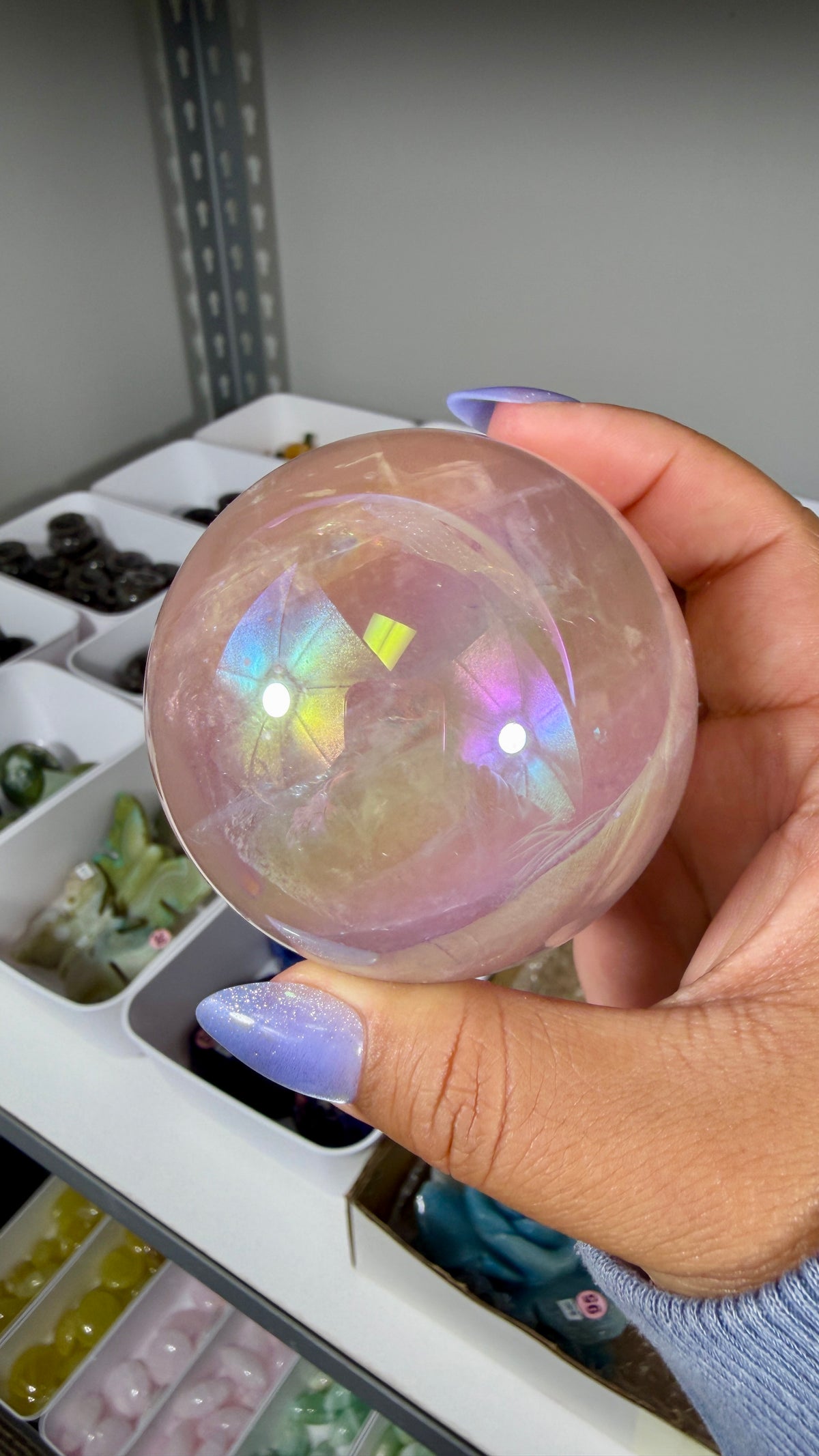 Gorgeous Aura Rose Quartz Sphere | Opt 37