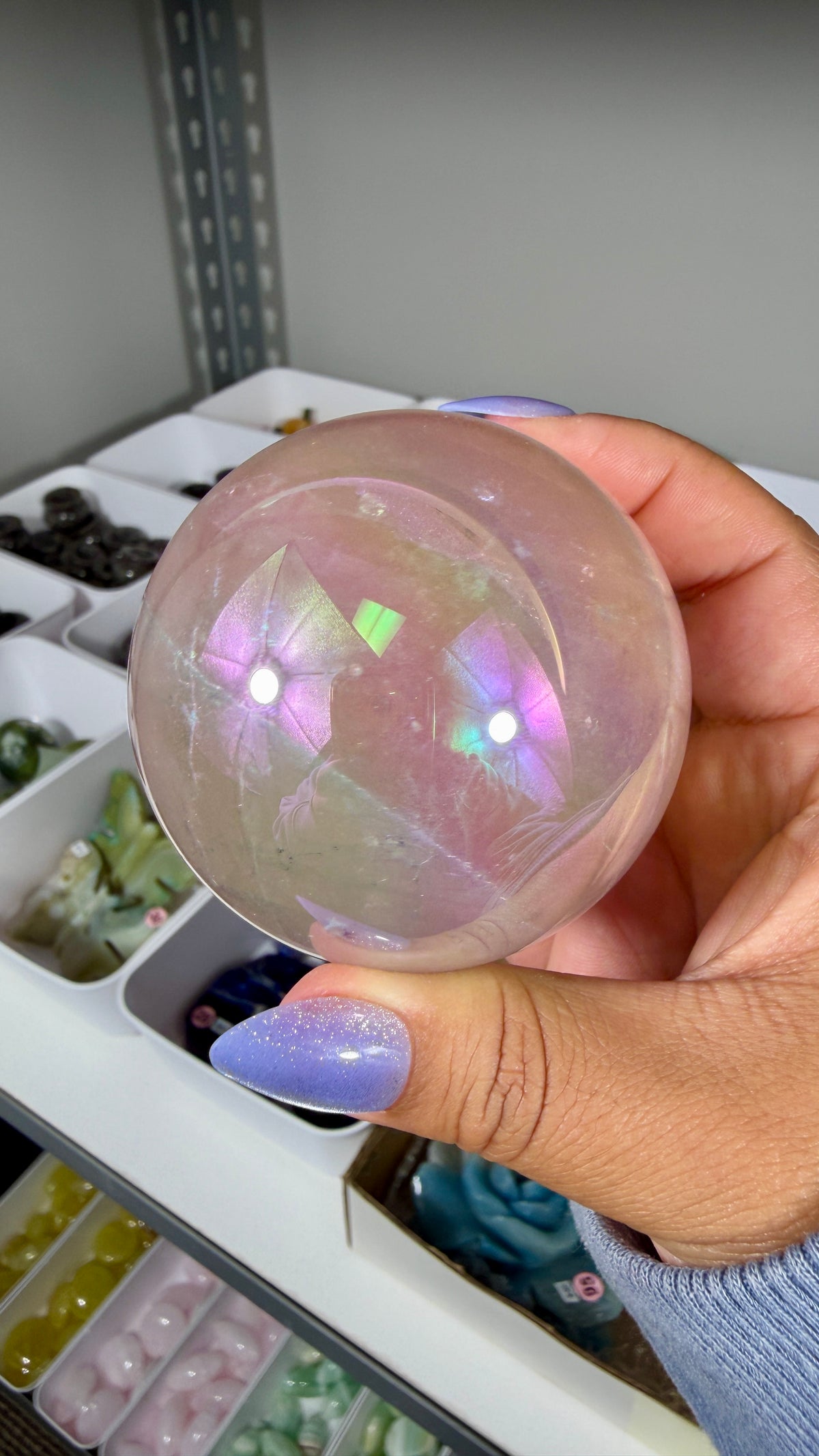 Gorgeous Aura Rose Quartz Sphere | Opt 37