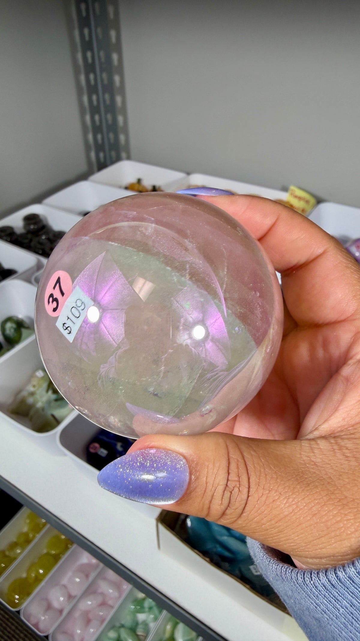 Gorgeous Aura Rose Quartz Sphere | Opt 37