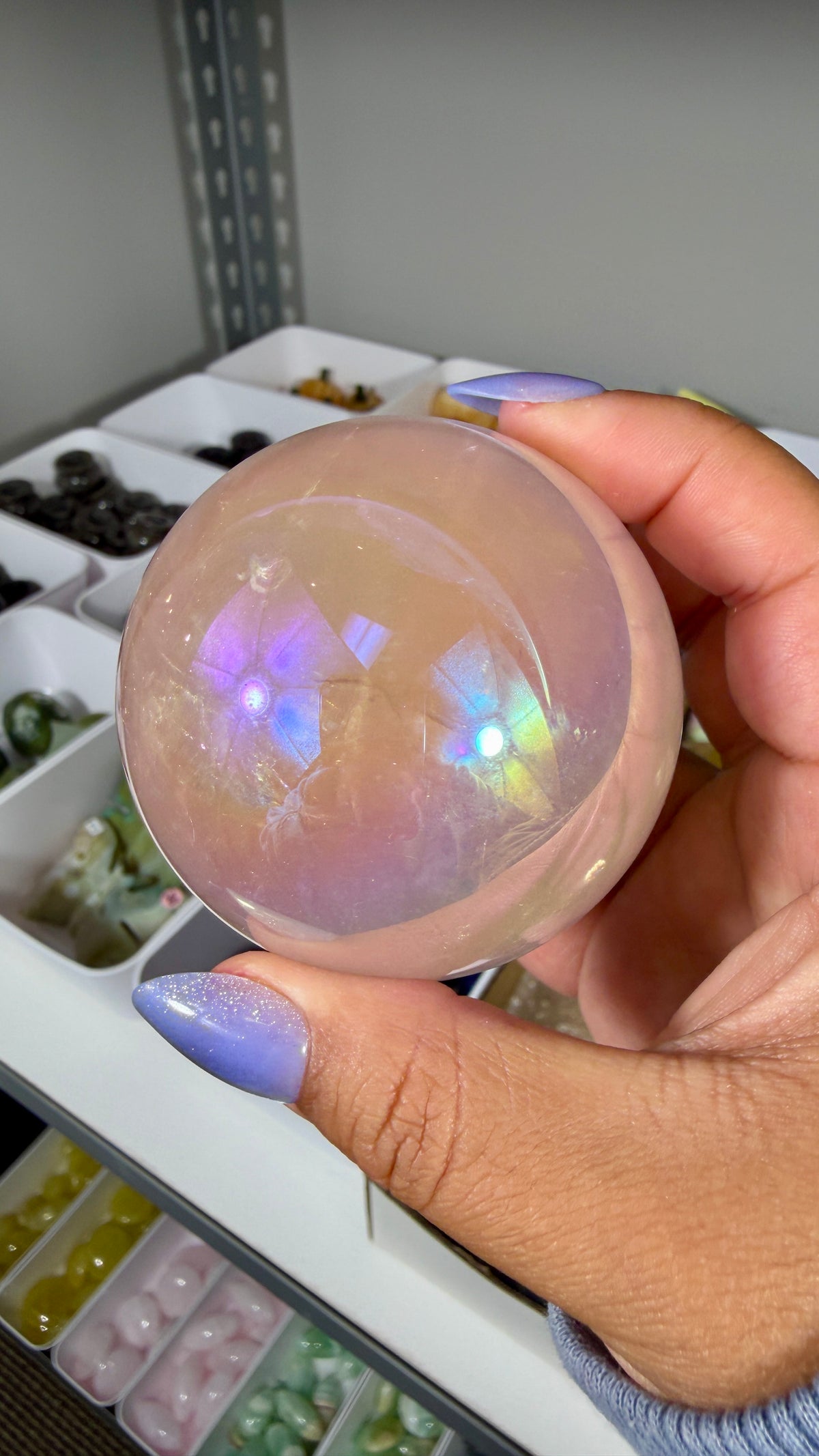 Gorgeous Aura Rose Quartz Sphere | Opt 37