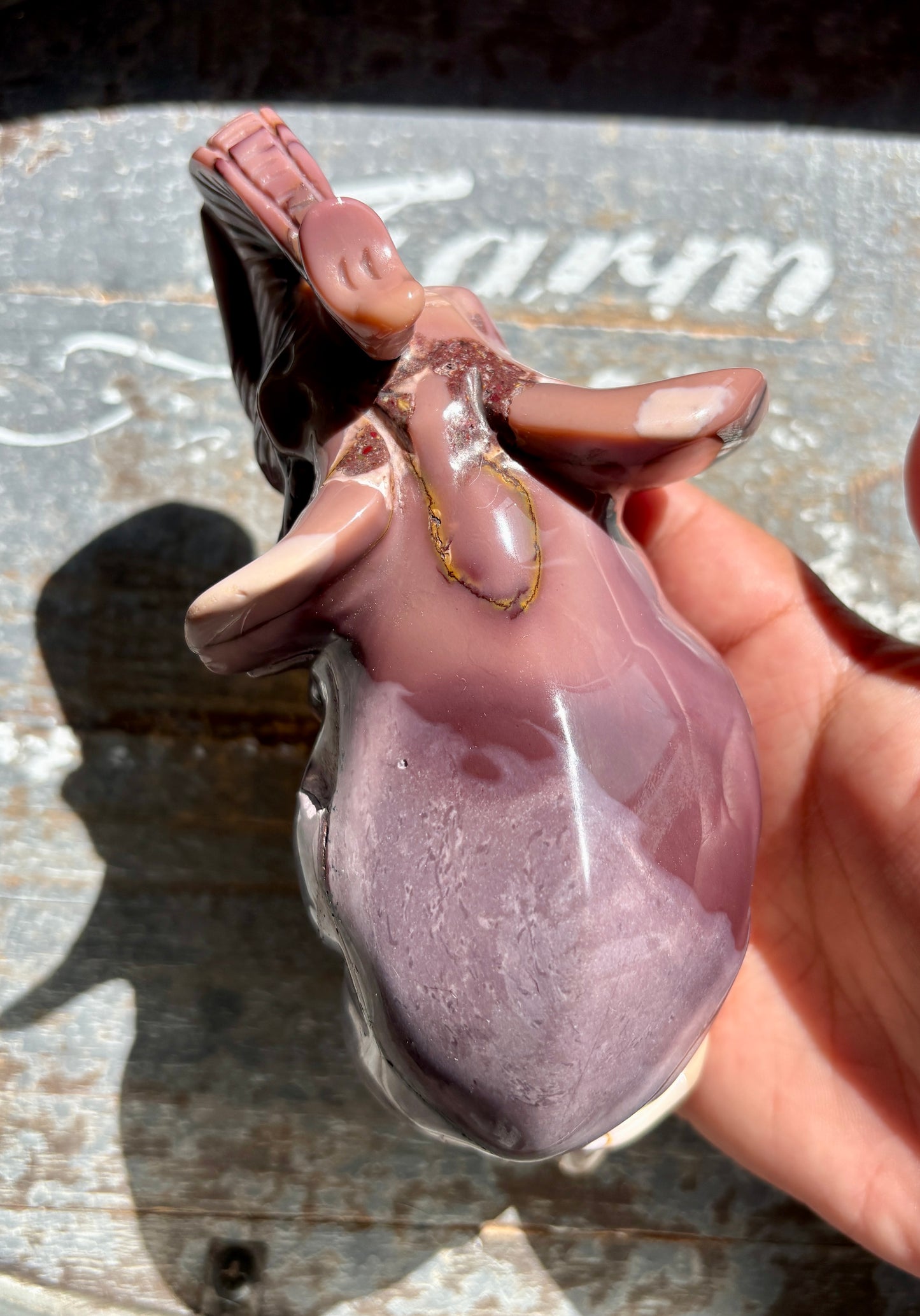 Gorgeous Hand Carved Mookaite Elephant