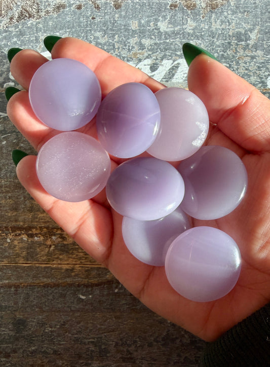 One (1) Lavender Fluorite Mini Coin
