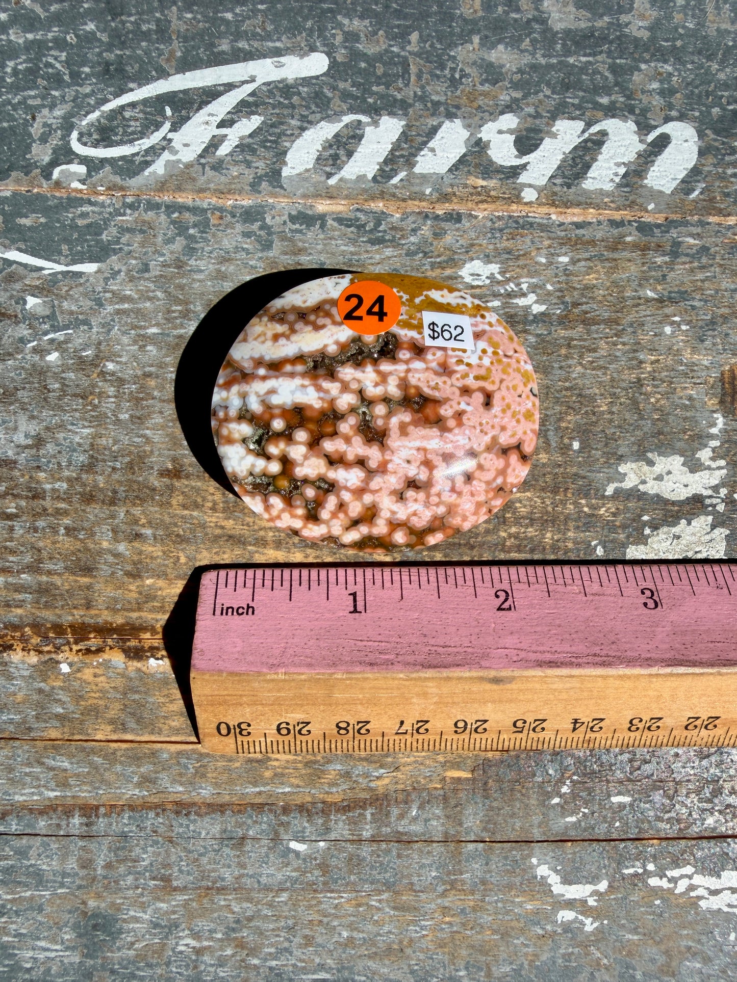 Gorgeous Authentic Ocean Jasper Palm Stone | Opt 24