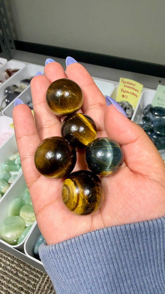 One (1) Mini Tigers Eye Sphere | Intuitively Chosen