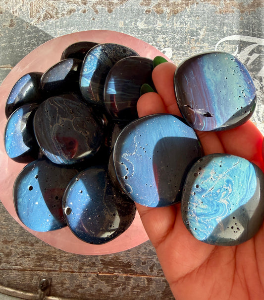 One (1) Gorgeous Sieber Agate Flat Stone (Man-made) | Intuitively Chosen