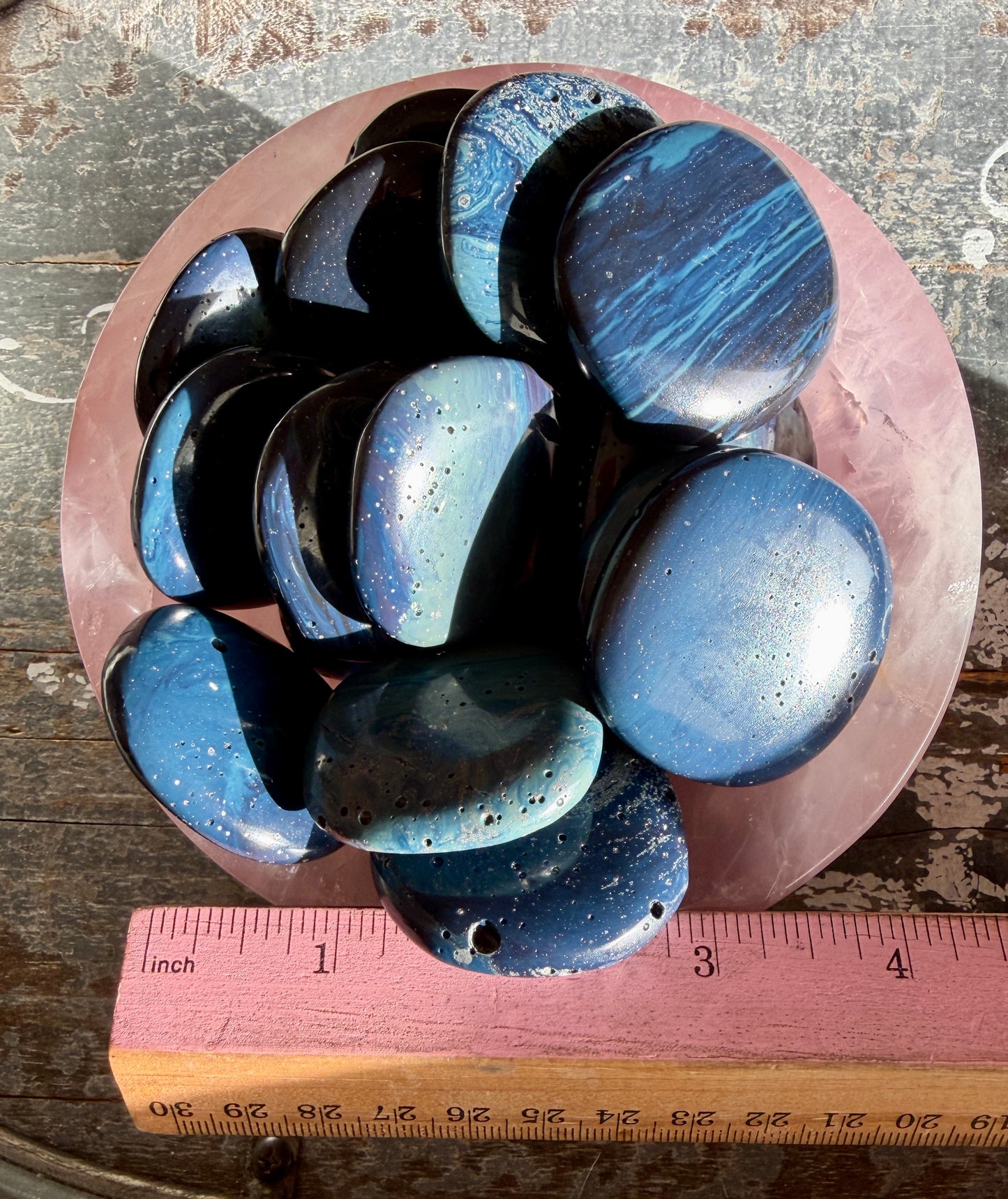 One (1) Gorgeous Sieber Agate Flat Stone (Man-made) | Intuitively Chosen