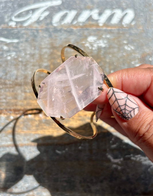 Gorgeous Rose Quartz Adjustable Bangle