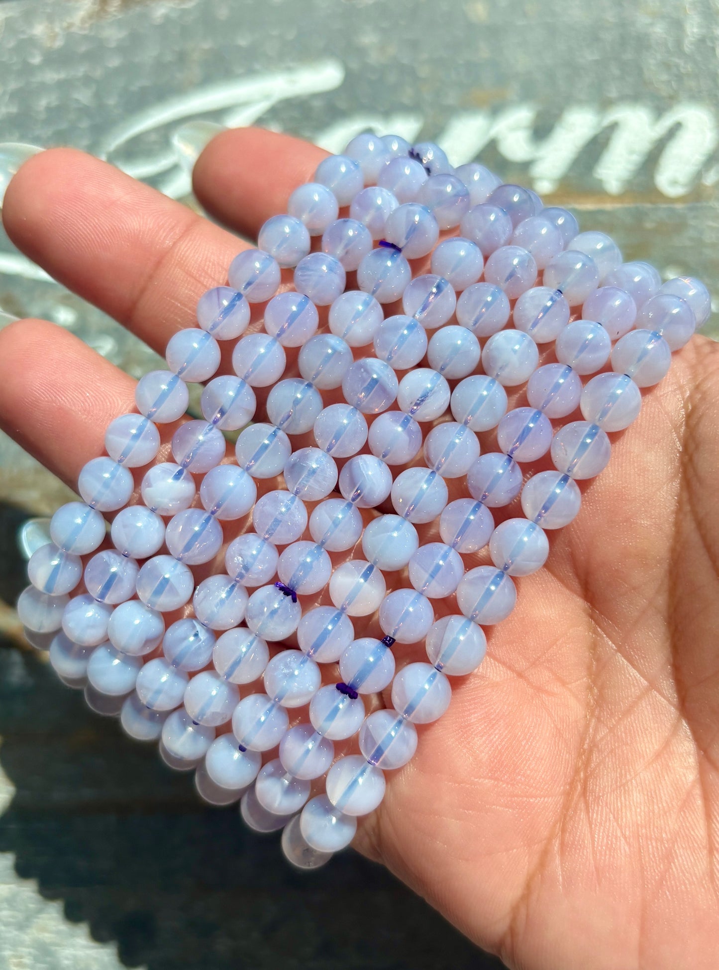 One (1) Lavender Moon Quartz Bracelet | Wrist Size: 6.5-6.75" | 6mm