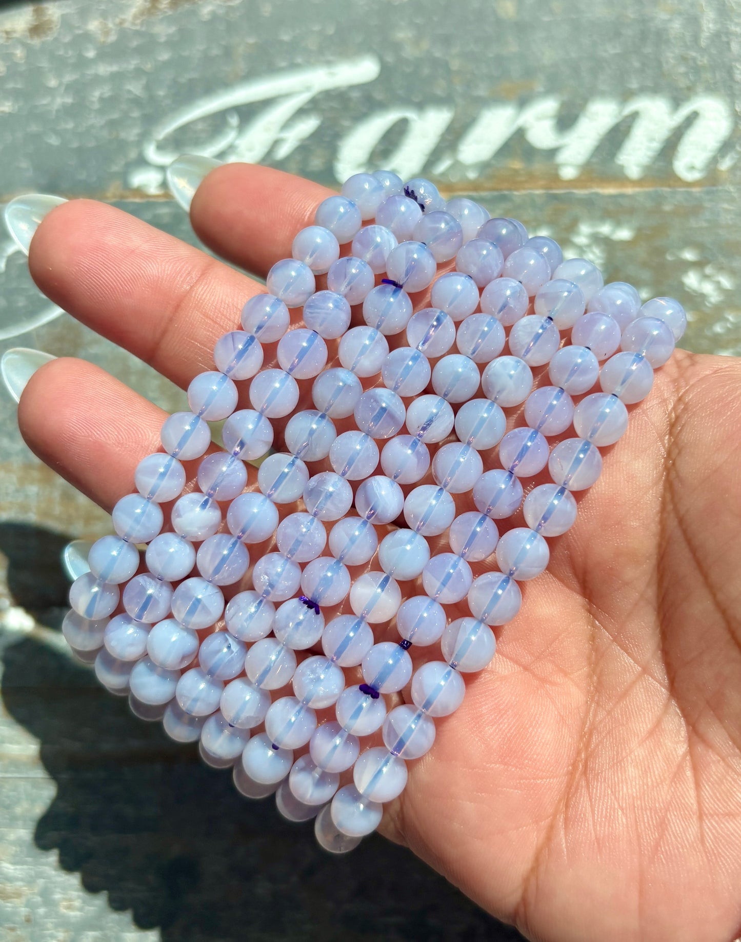 One (1) Lavender Moon Quartz Bracelet | Wrist Size: 6.5-6.75" | 6mm