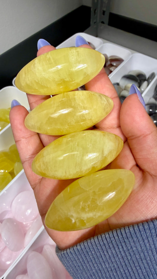 One (1) Gorgeous Lemon Calcite Lingam | Intuitively Chosen