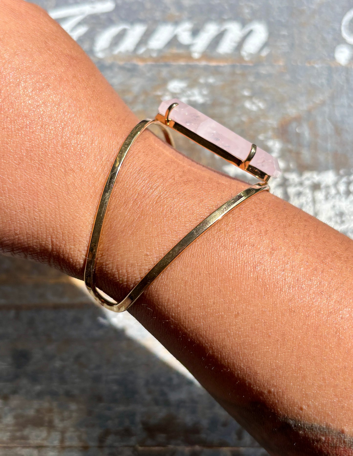 Gorgeous Rose Quartz Adjustable Bangle