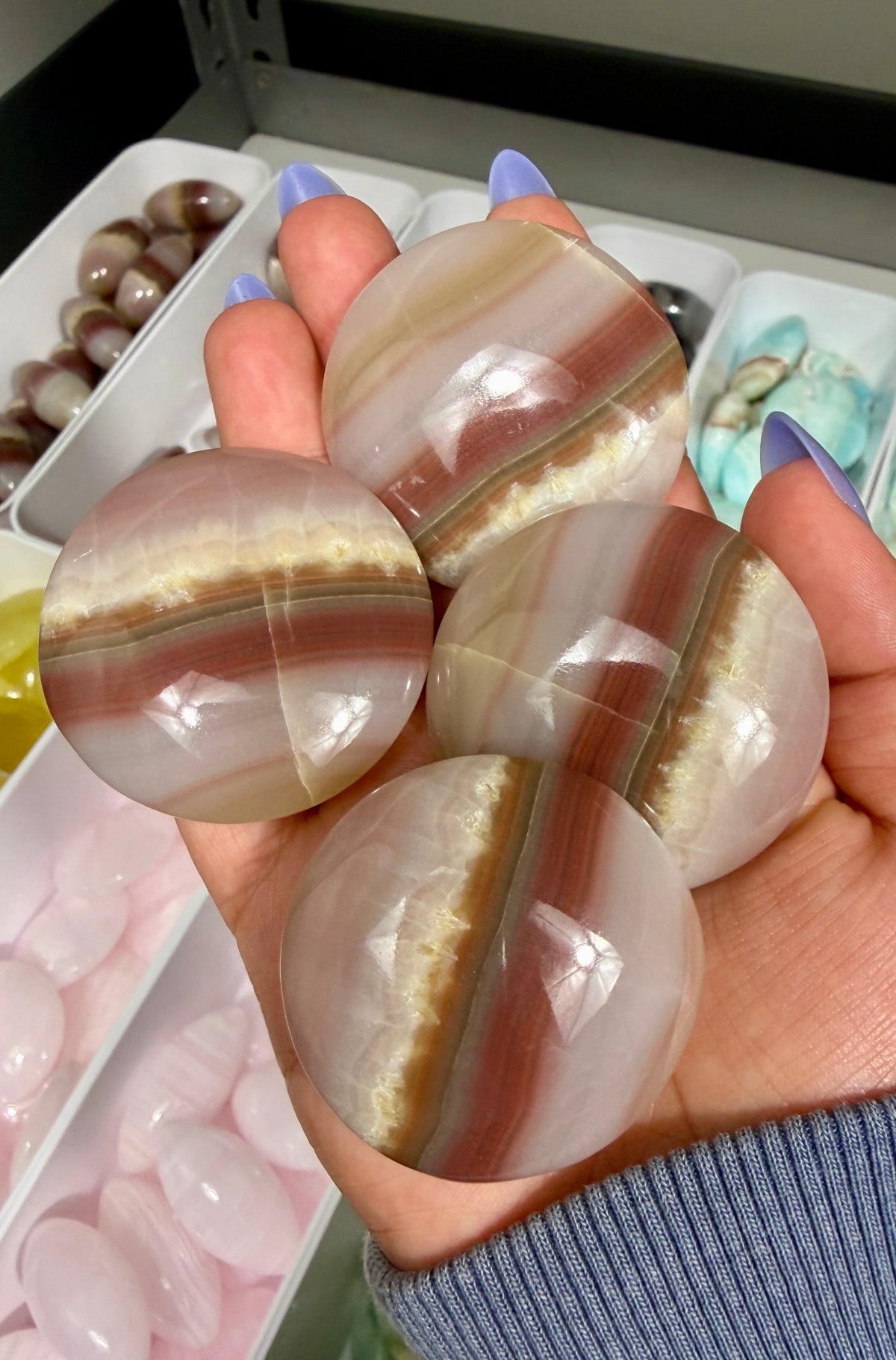 One (1) Banded Calcite Medallion | Pakistan | Intuitively Chosen