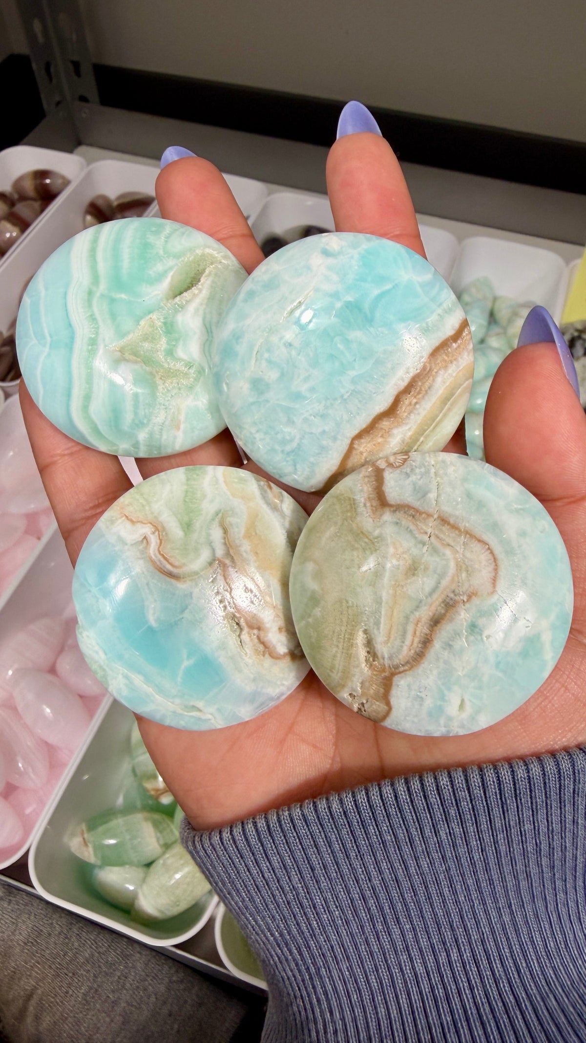 One (1) Gorgeous Caribbean Calcite Medallion | Pakistan | Intuitively Chosen