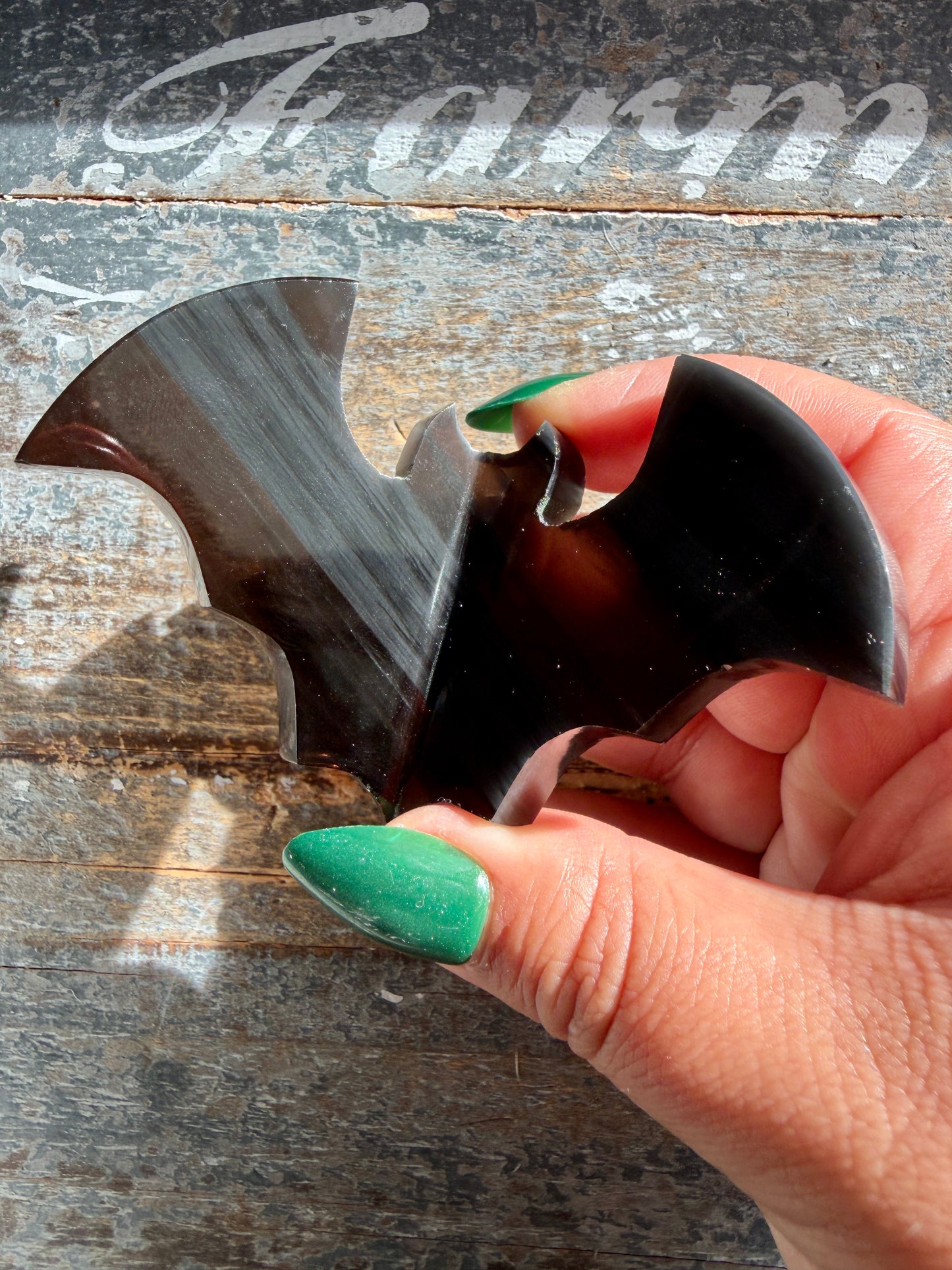 Spooky Midnight Lace Obsidian Bat | Opt K