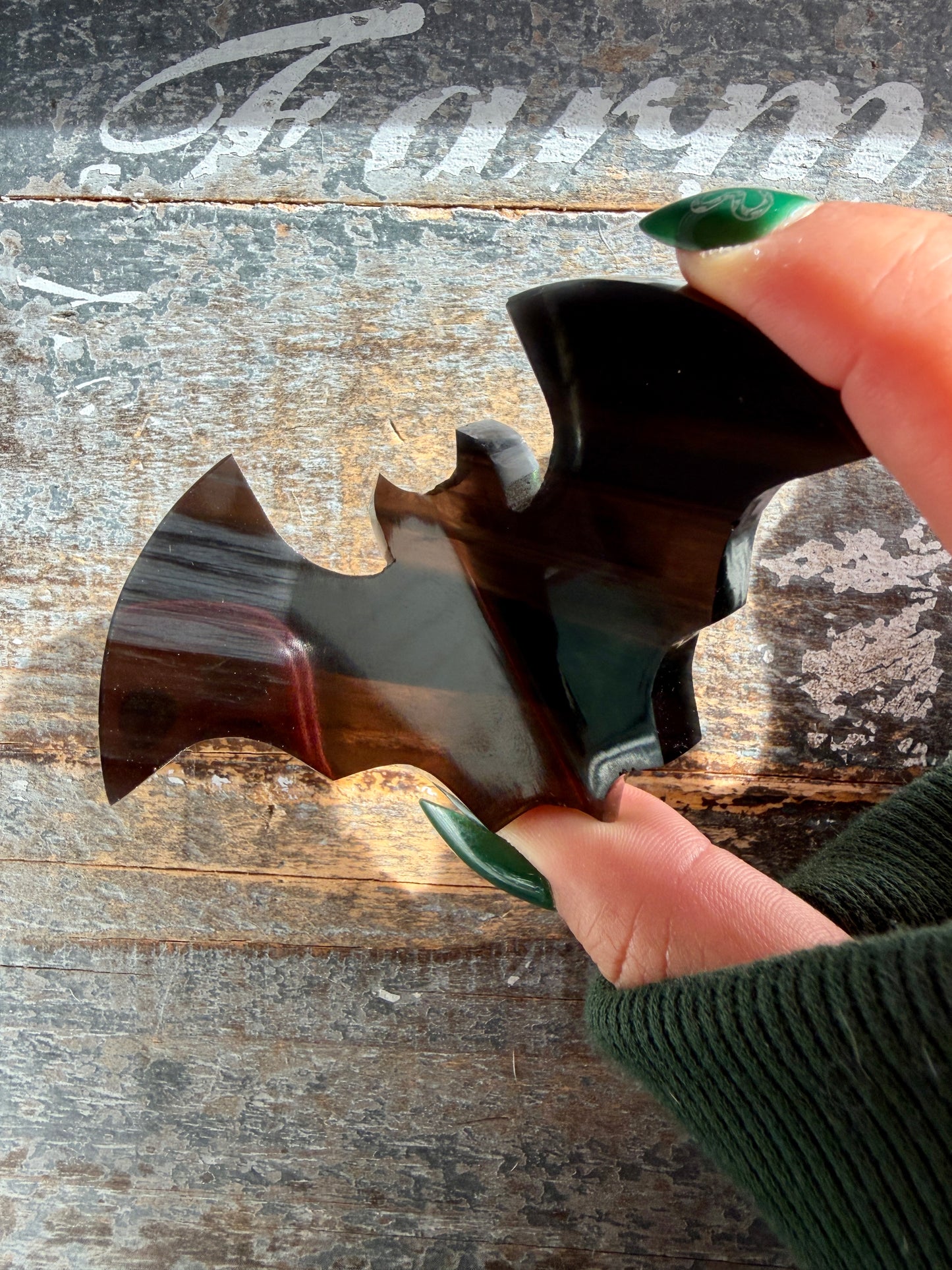 Spooky Midnight Lace Obsidian Bat | Opt K