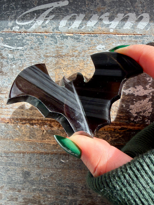 Spooky Midnight Lace Obsidian Bat | Opt K