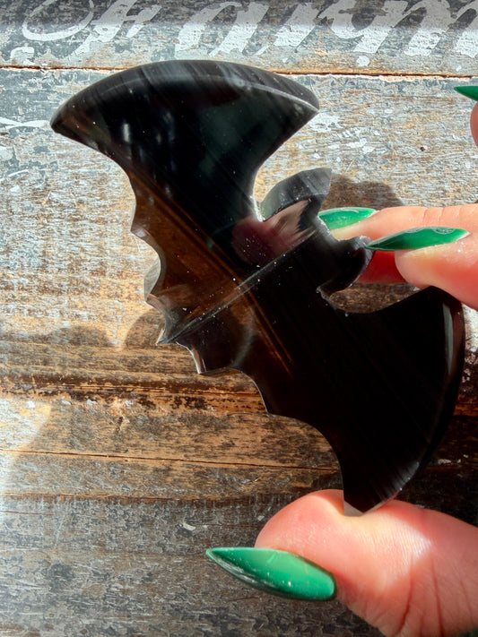 Spooky Midnight Lace Obsidian Bat | Opt J